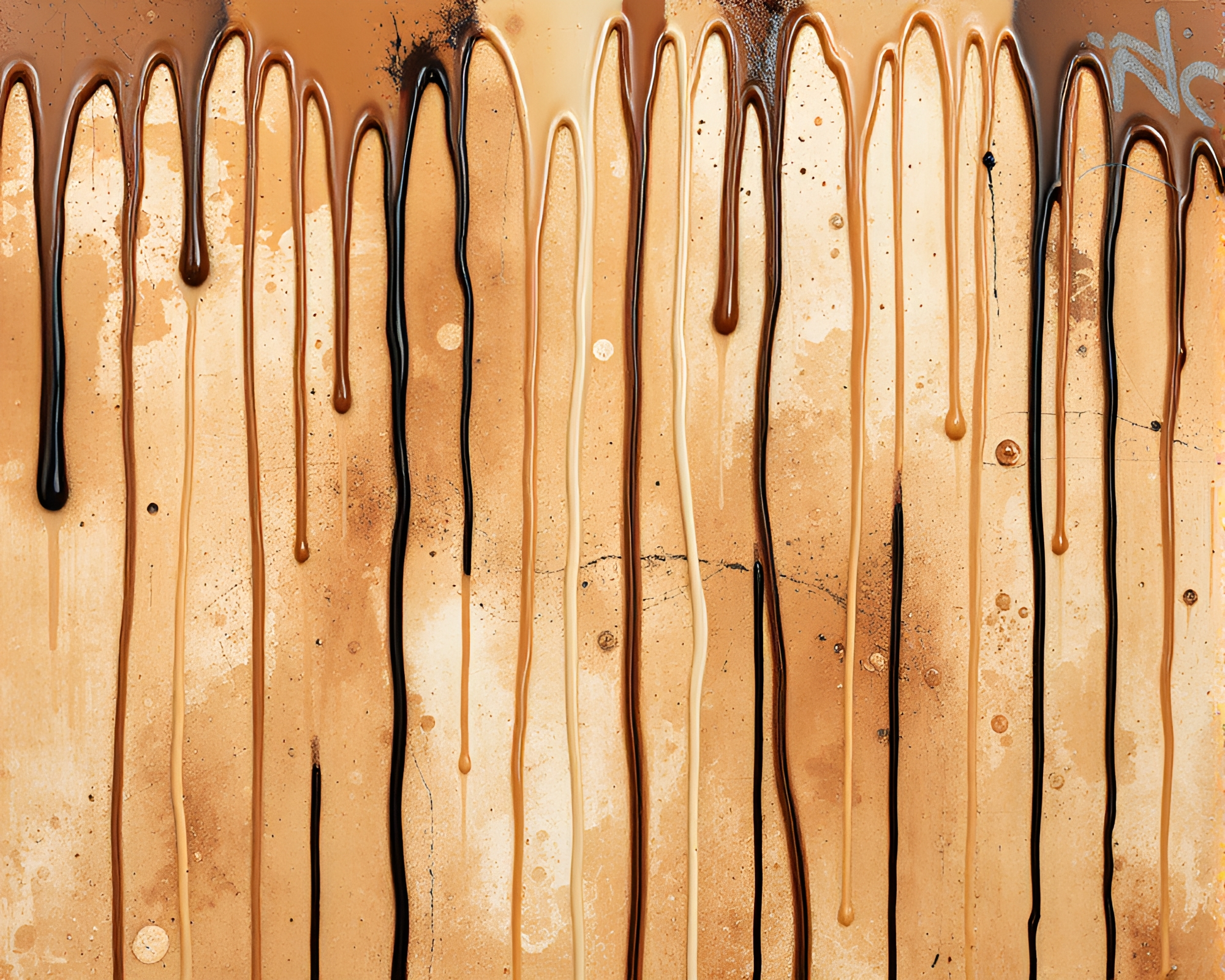 Graffiti Drips on Murano Glass in Sepia Tones – free AI stock image