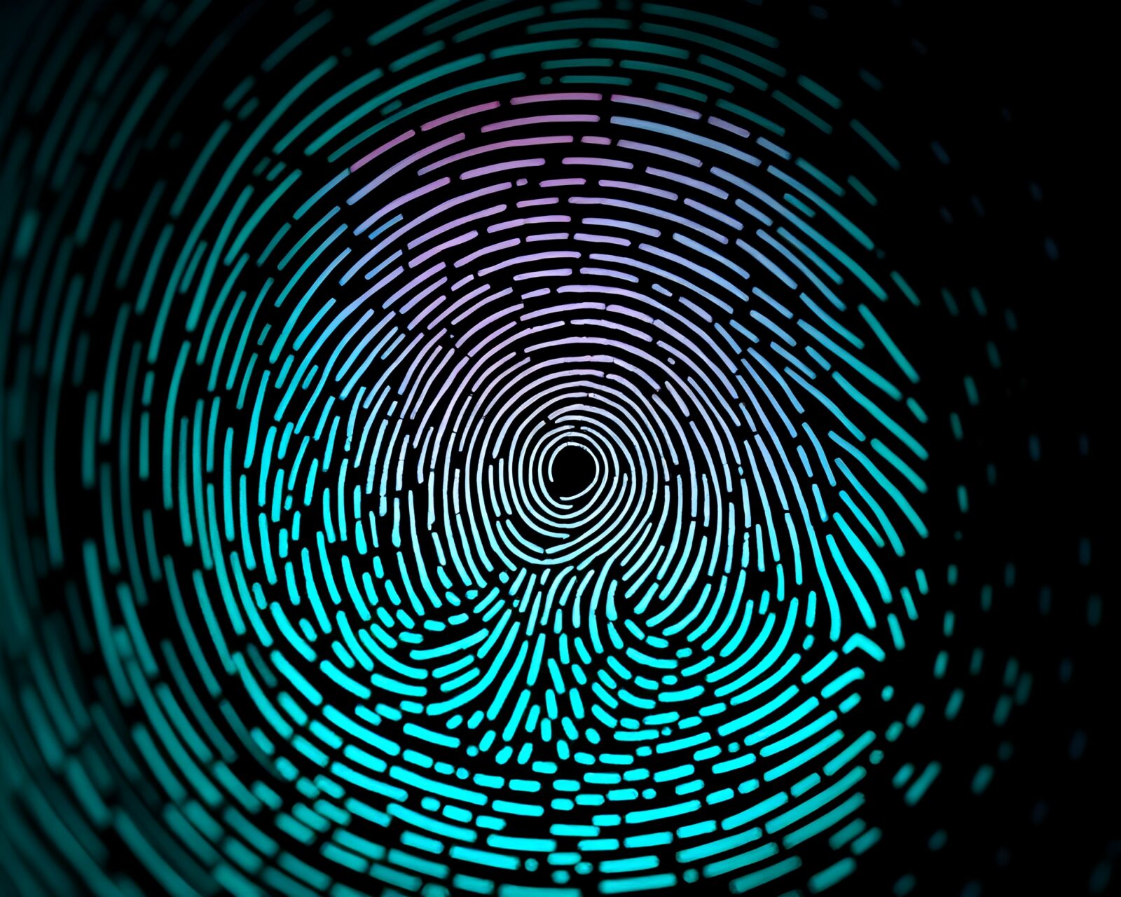 Intricate turquoise swirls amidst dark shadows and Morse code dots