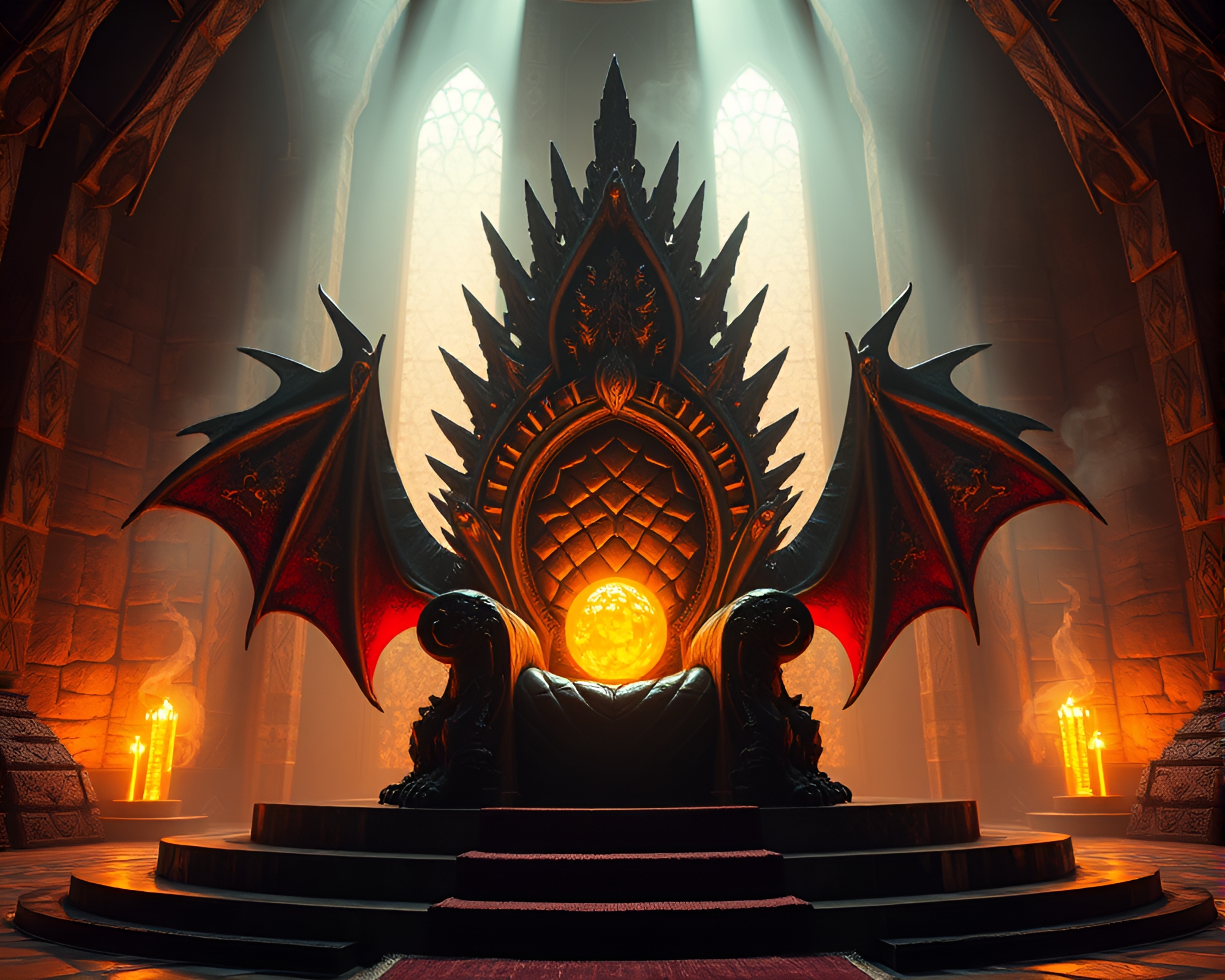 Glowing Dragon Egg in Throne Room Motion Capture – free AI stock image