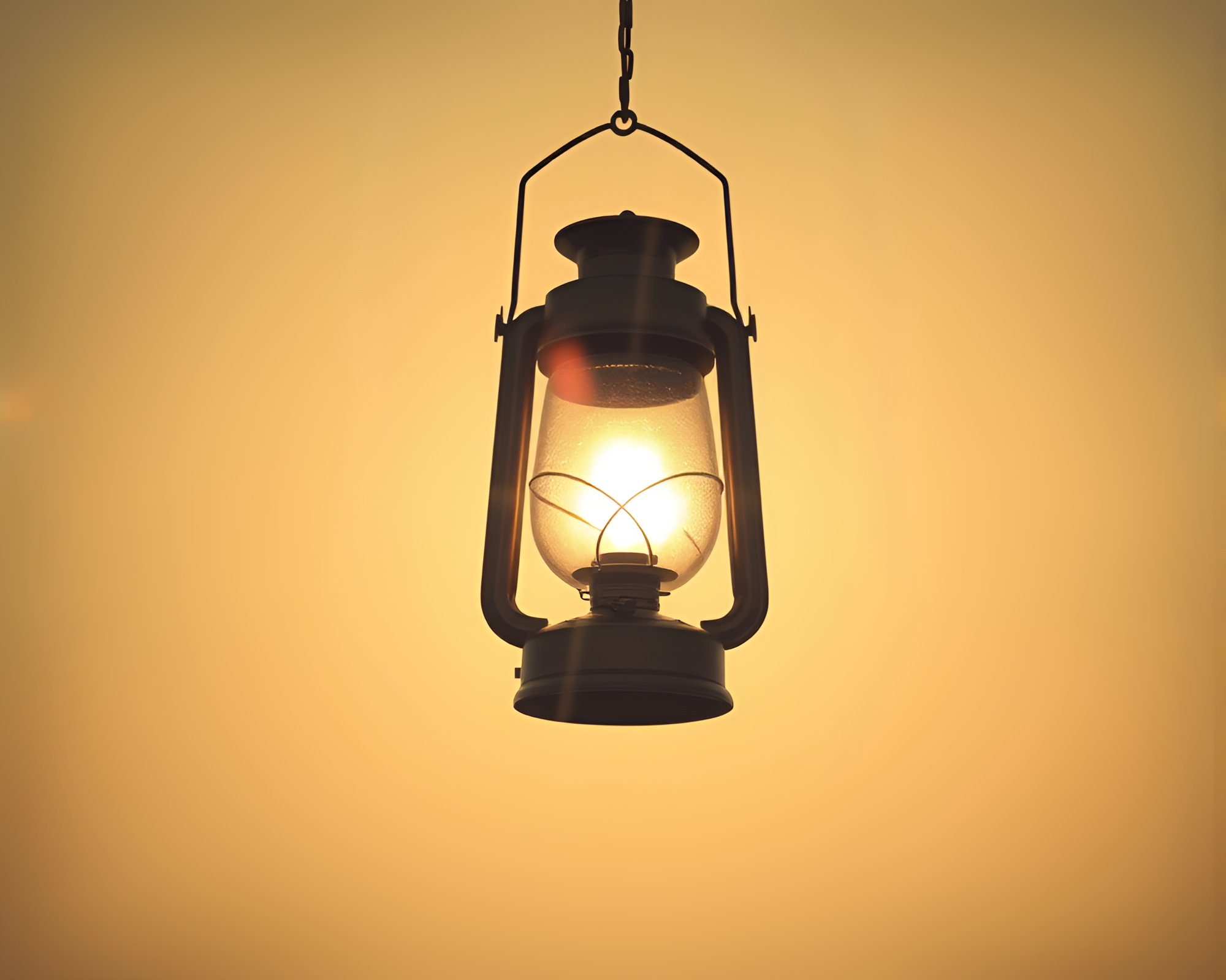 Sunlit Lantern in Sepia Charm – free AI stock image