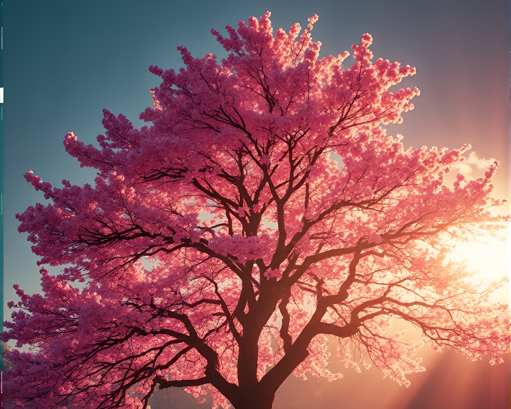Cherry Blossom Cathedral: Retrowave Fantasy – free AI stock image