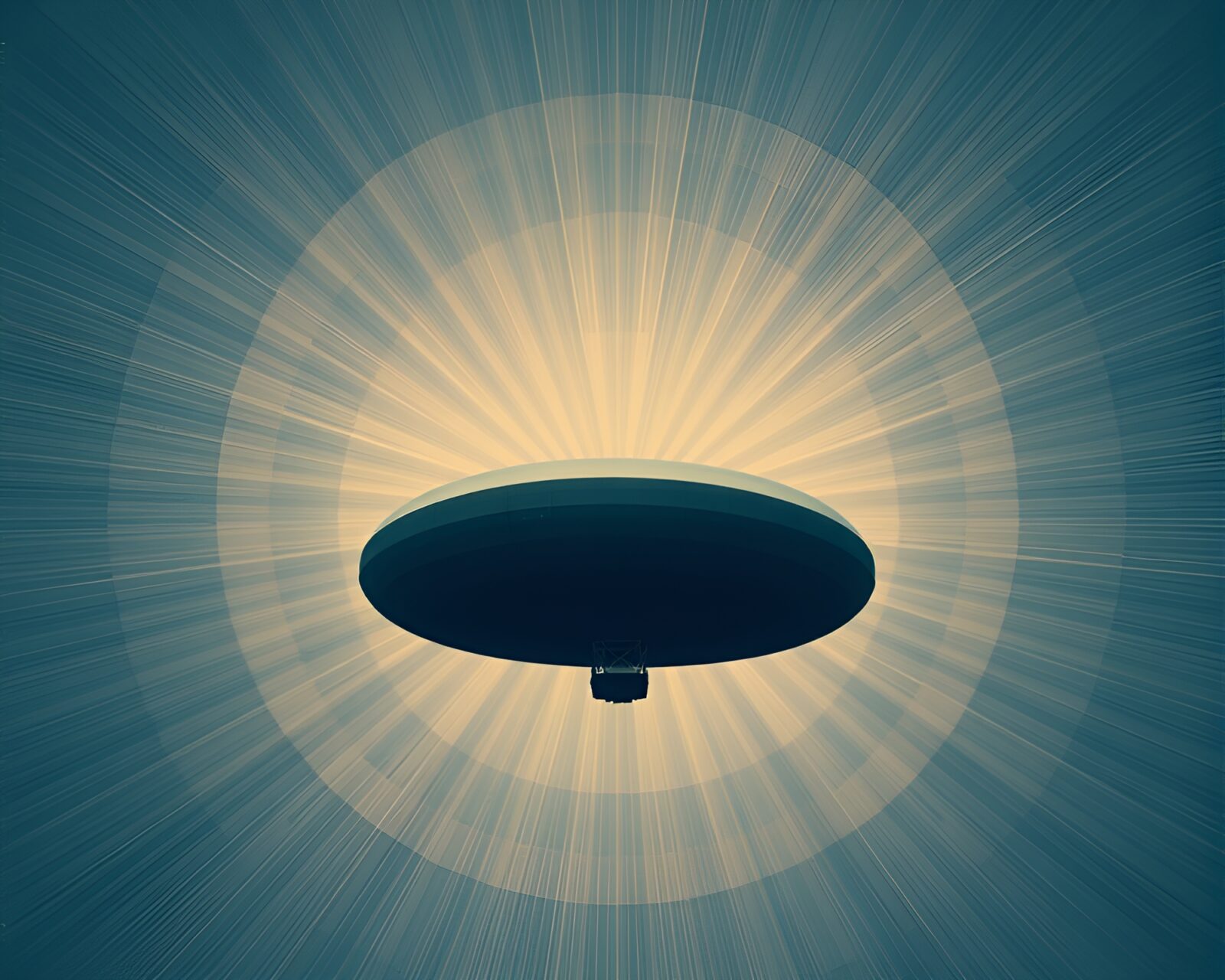 Spectacular tri-tone image of a symmetrical Zeppelin in earth tones
