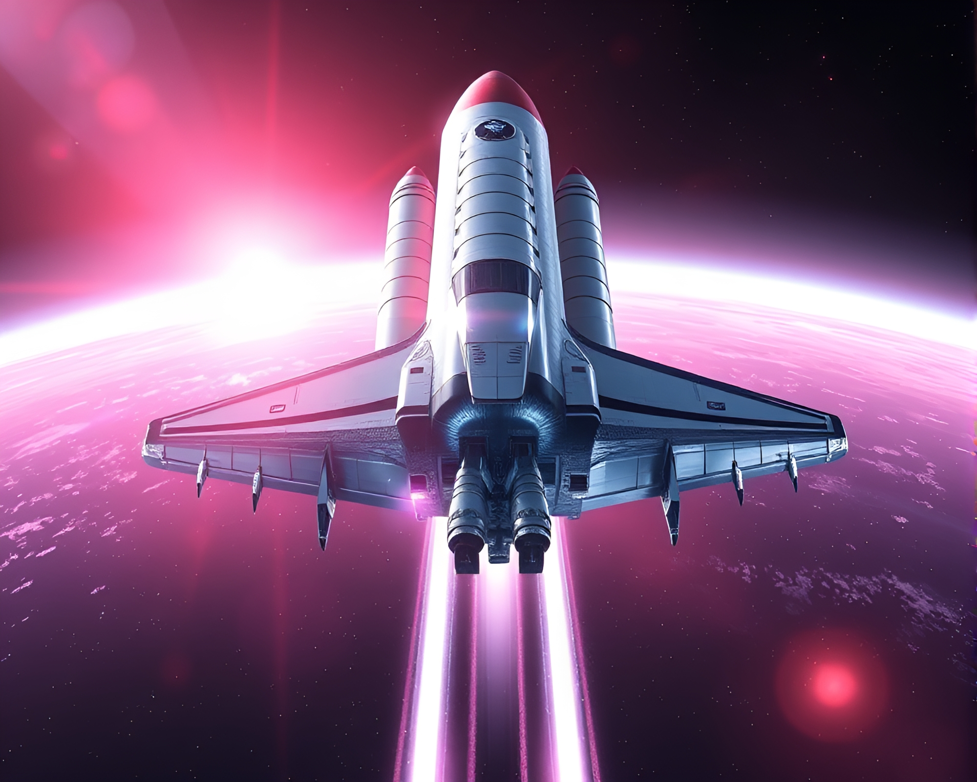 Space Shuttle Launch in Vector Art Style – free AI stock image