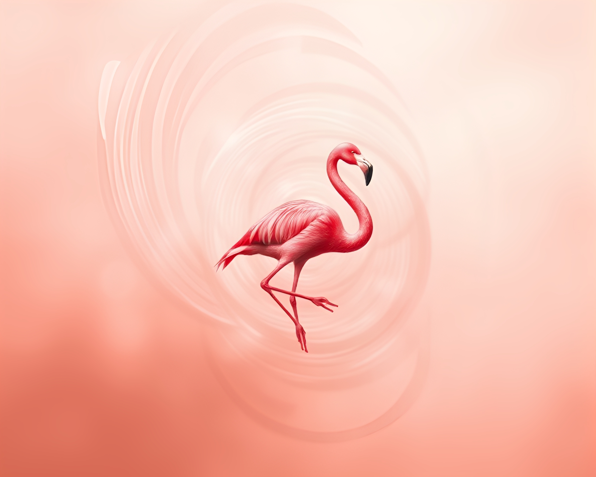 Flamingo Fingerprint Swirl in Bio-Organic Haze – free AI stock image