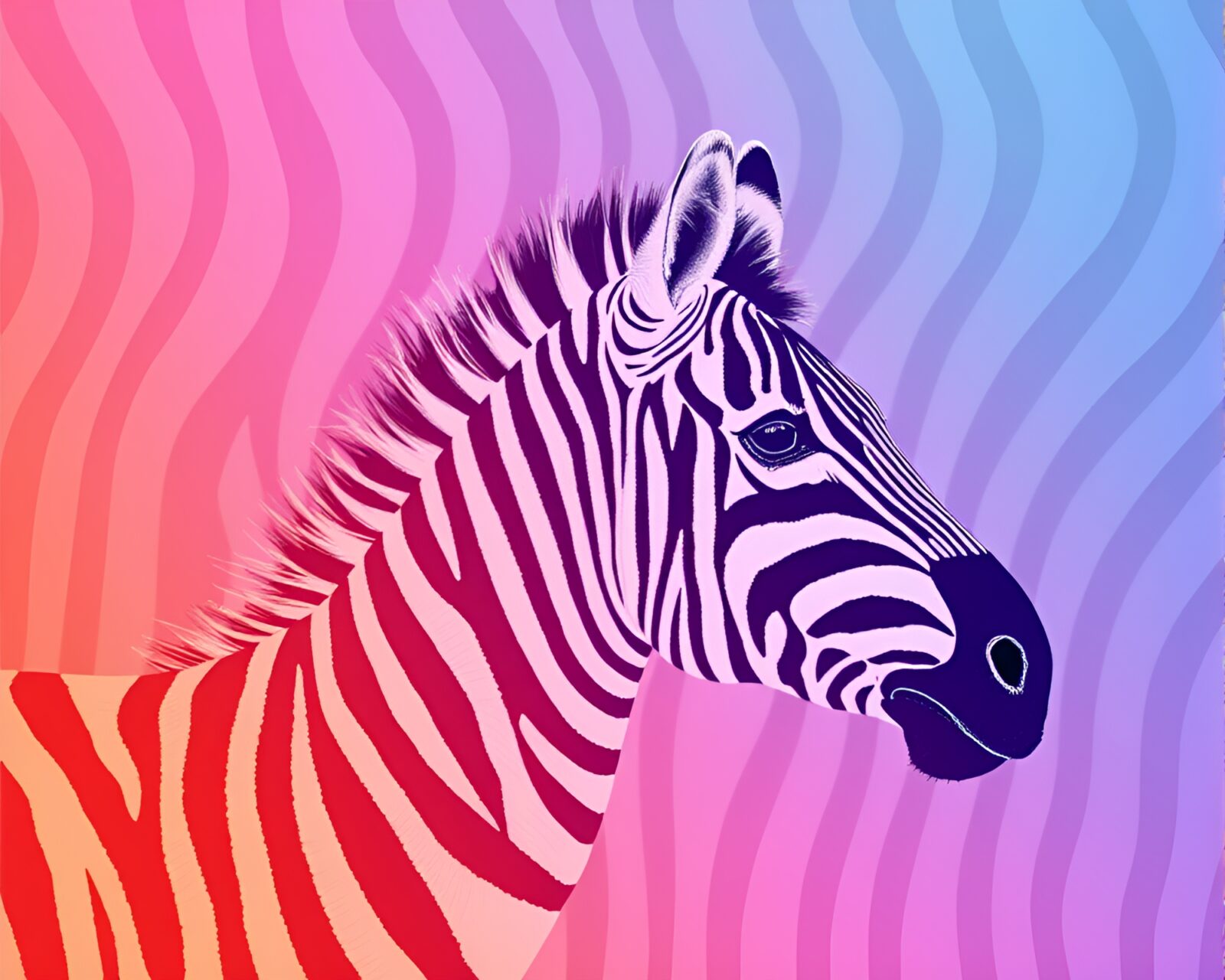 Pastel Zebra Pattern with dynamic range lighting