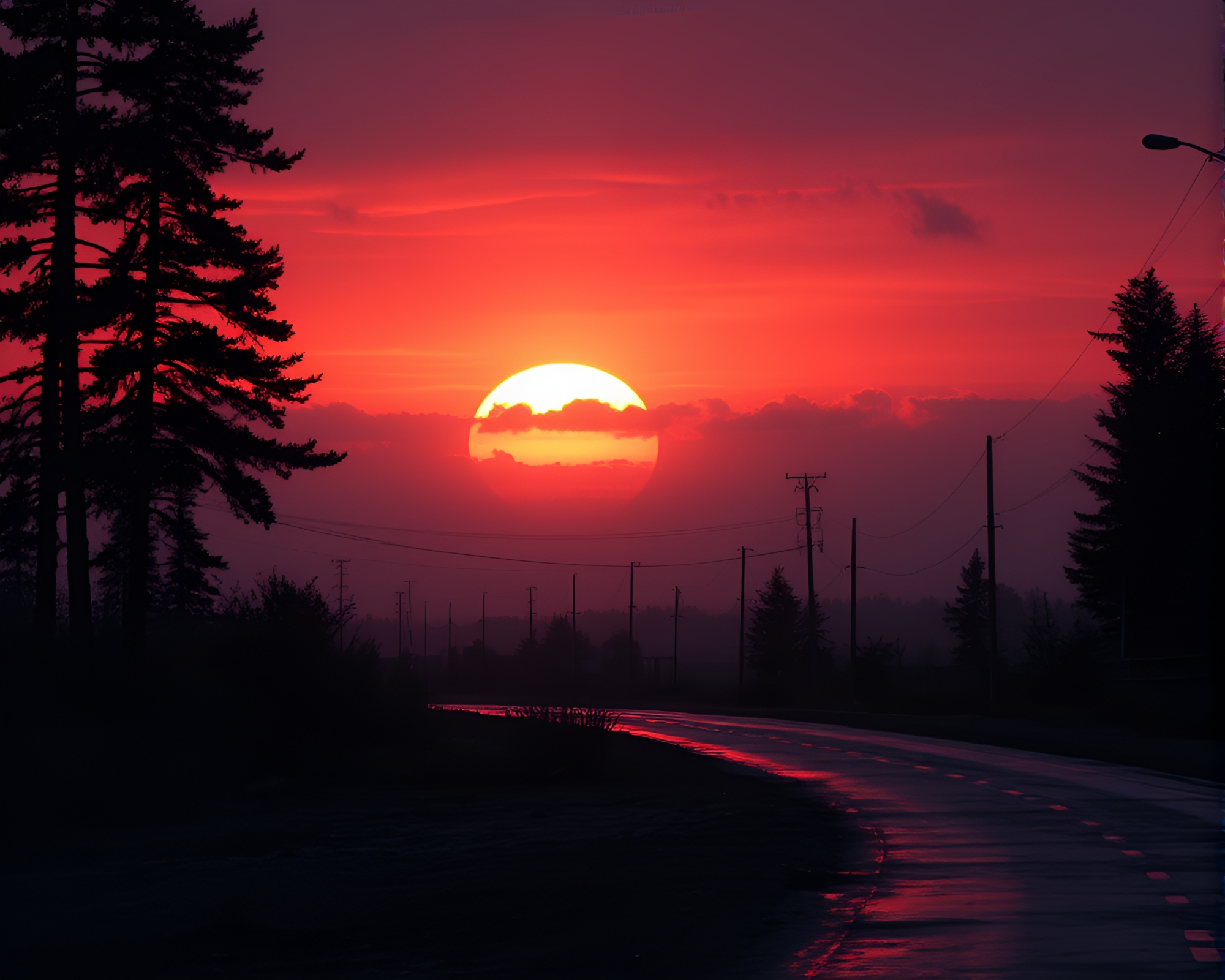 Vaporwave Sunset Over Rust Patina Landscape – free AI stock image