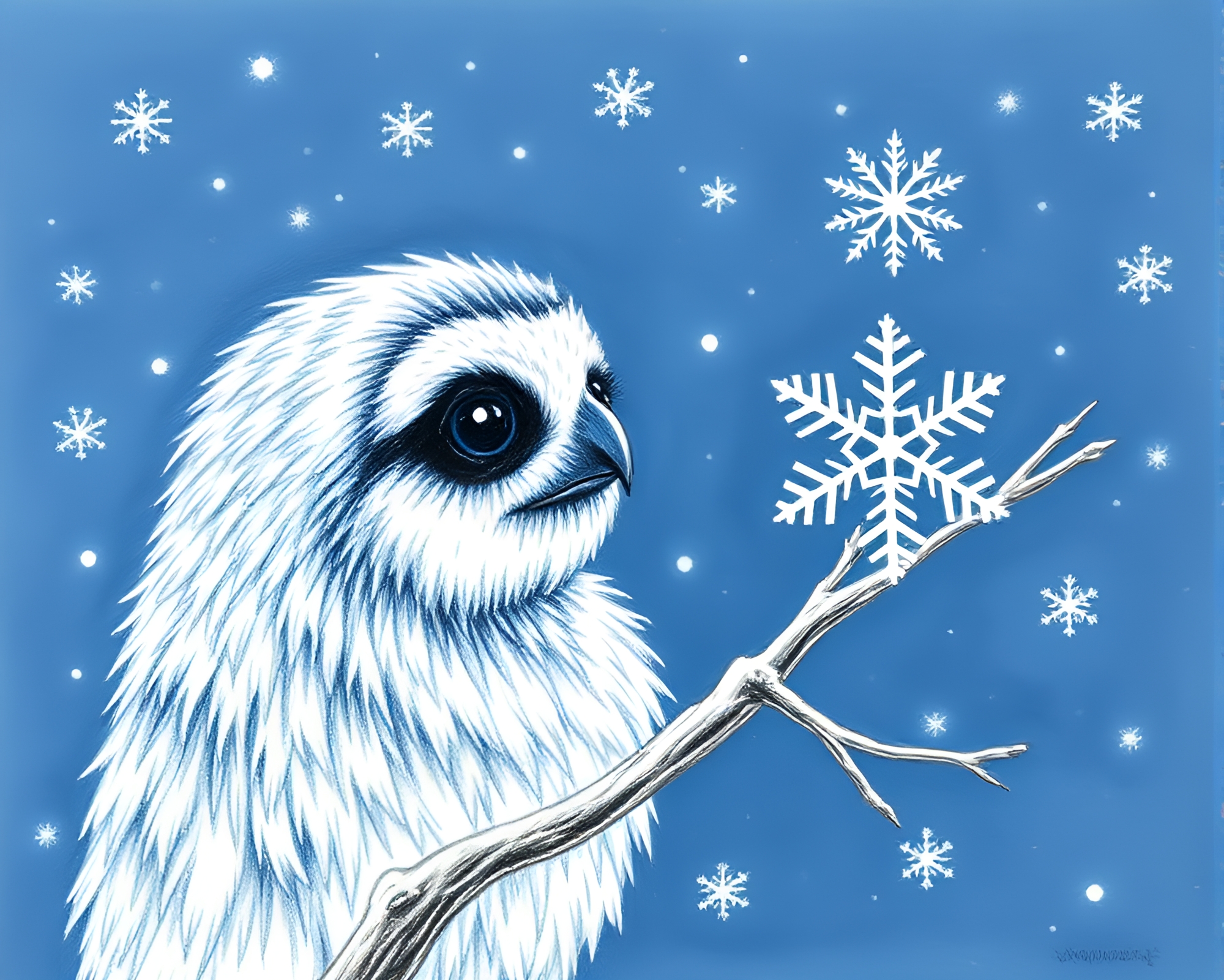 Snowflake Sloth in Antarctic Whiteout – free AI stock image