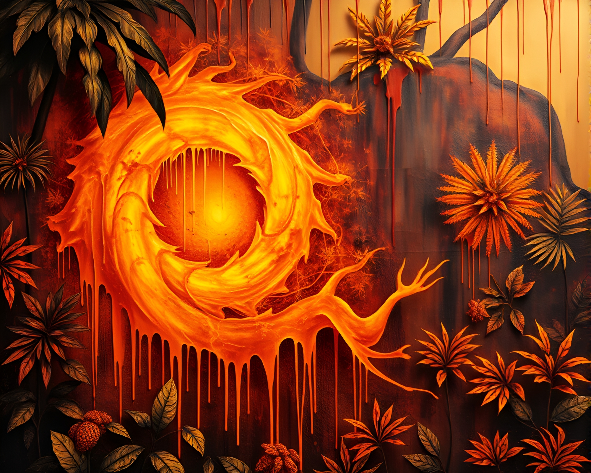 Jungle Spiral: Infrared Fantasy – free AI stock image