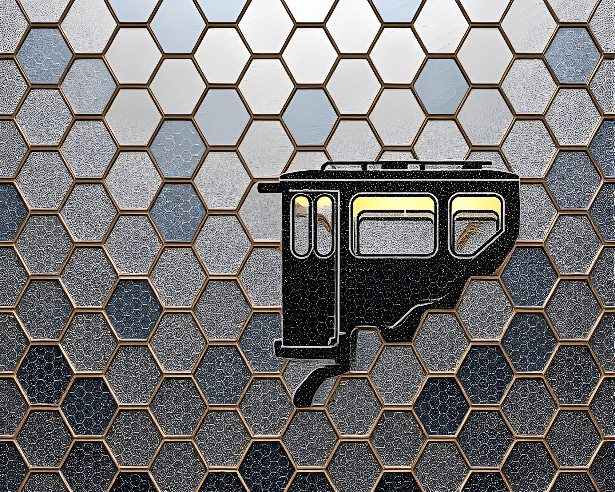 Hexagonal Tiling Train Ride Through Stardust Shimmer – free AI stock image