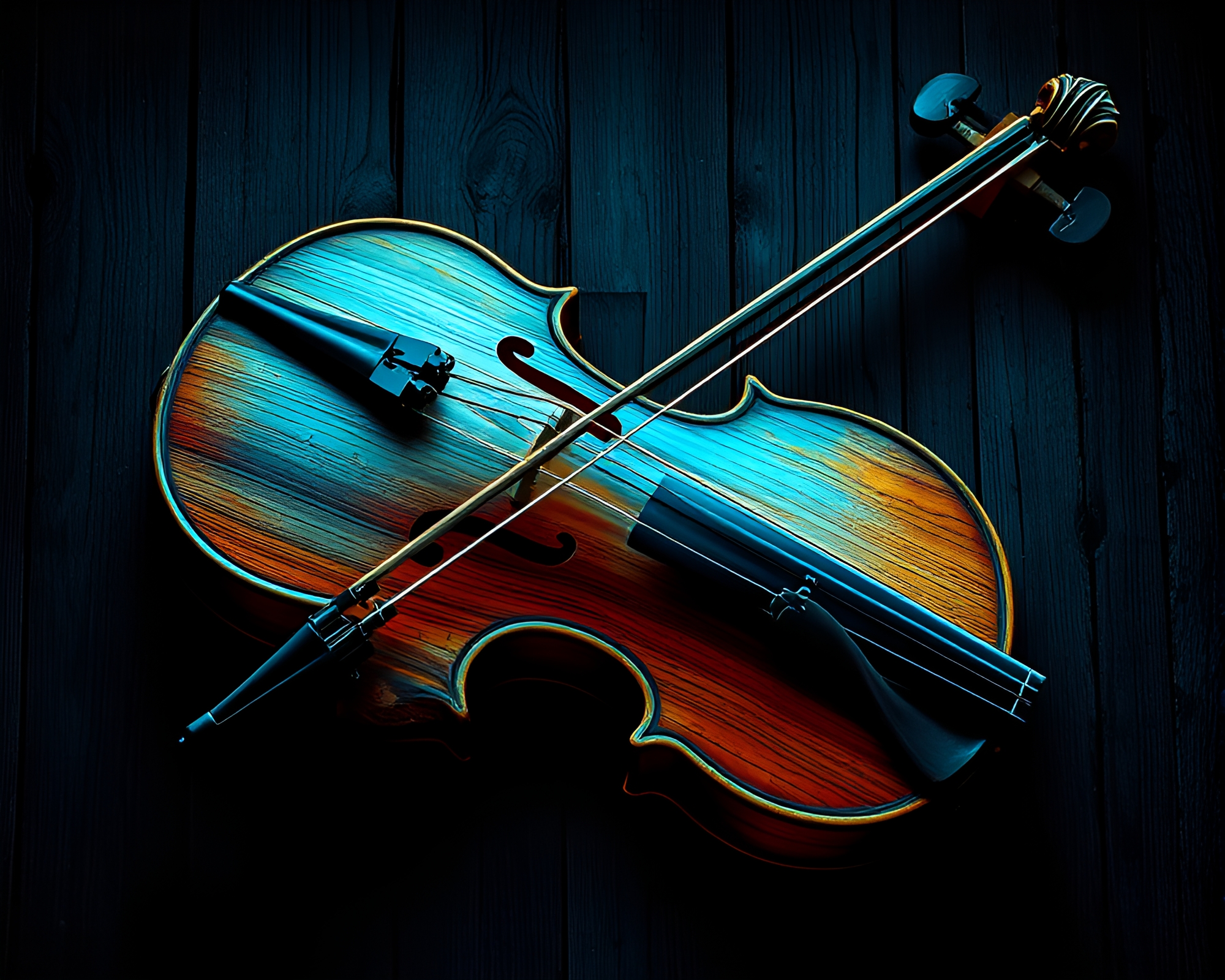 Ethereal Pastel Violin with Mildew Spots – free AI stock image