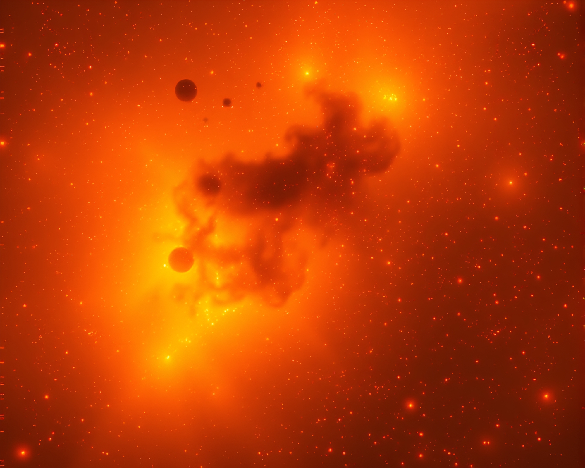 Parallel Universe Vignette: Burnt Orange Procedural Generation – free AI stock image