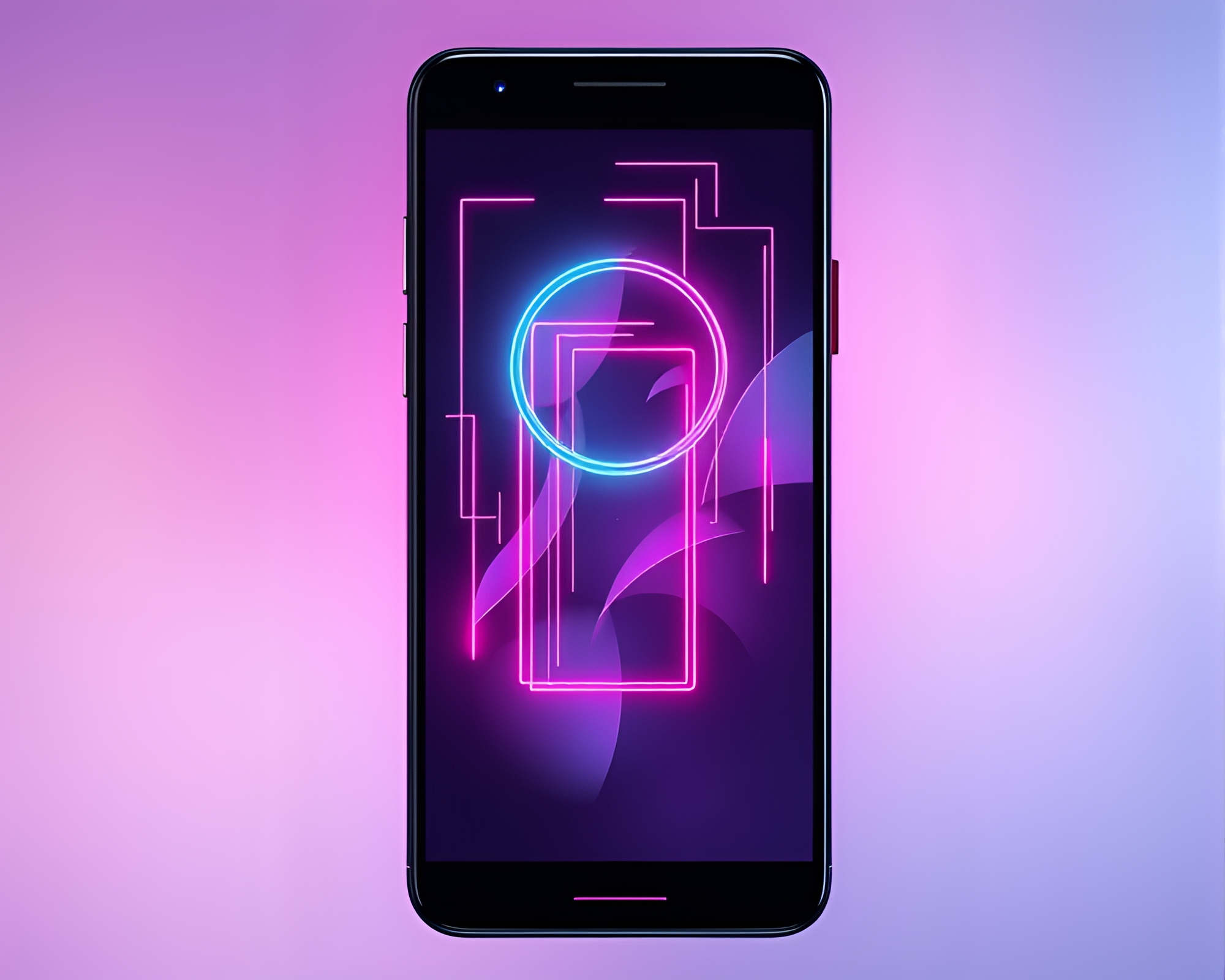Neon Wired Android Cubism in Soft Pastel Hues – free AI stock image