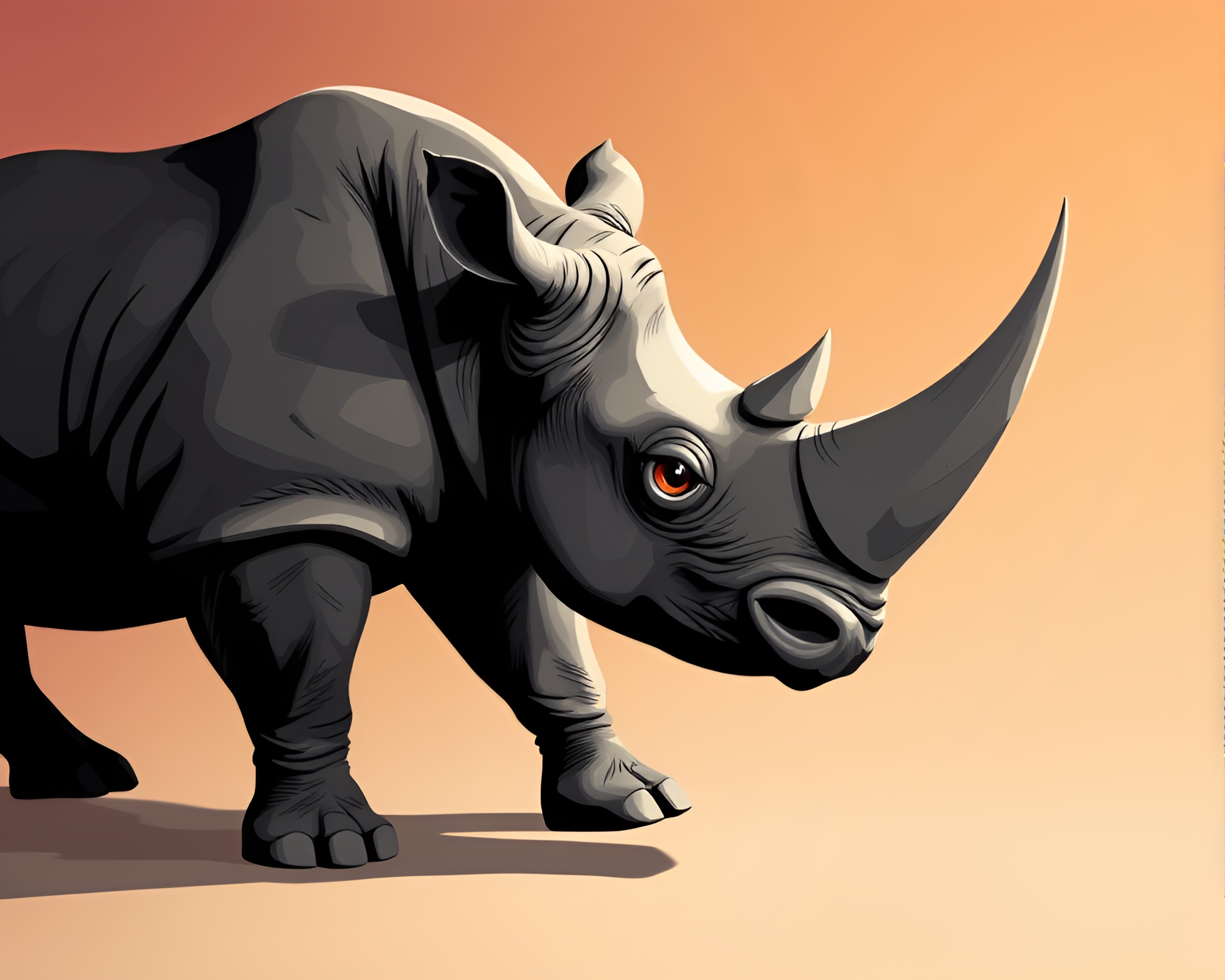 Majestic Rhinoceros in Toon Shading – free AI stock image