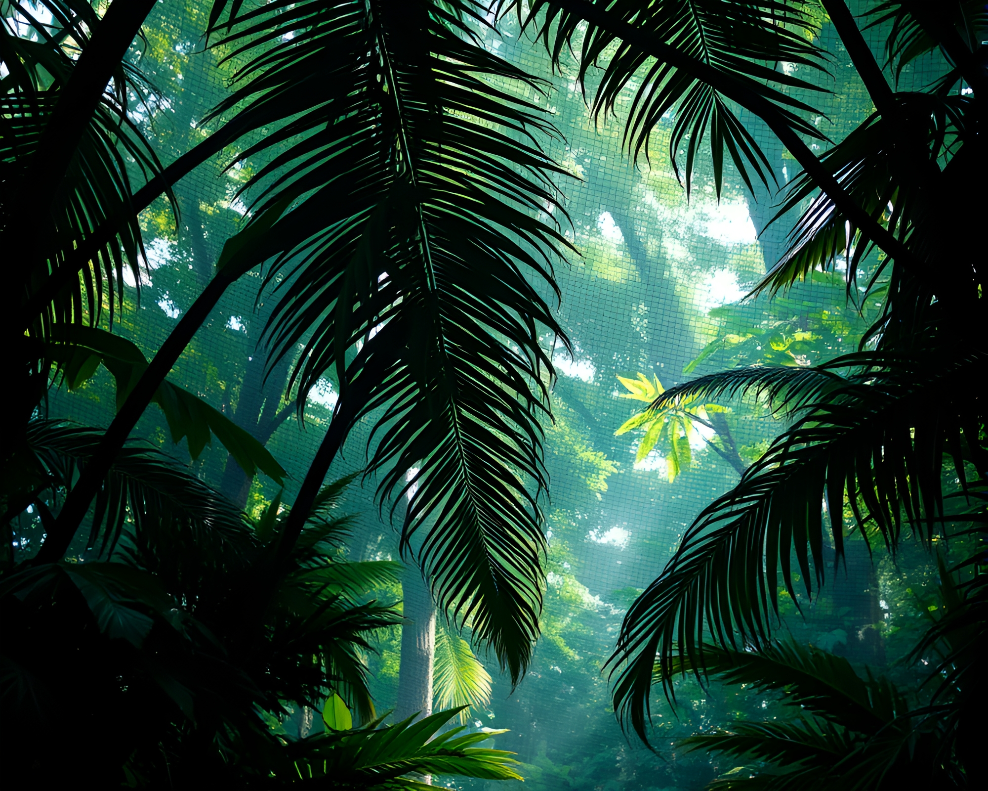 Trumpet Close-Up in Jungle Canopy Lighting – free AI stock image