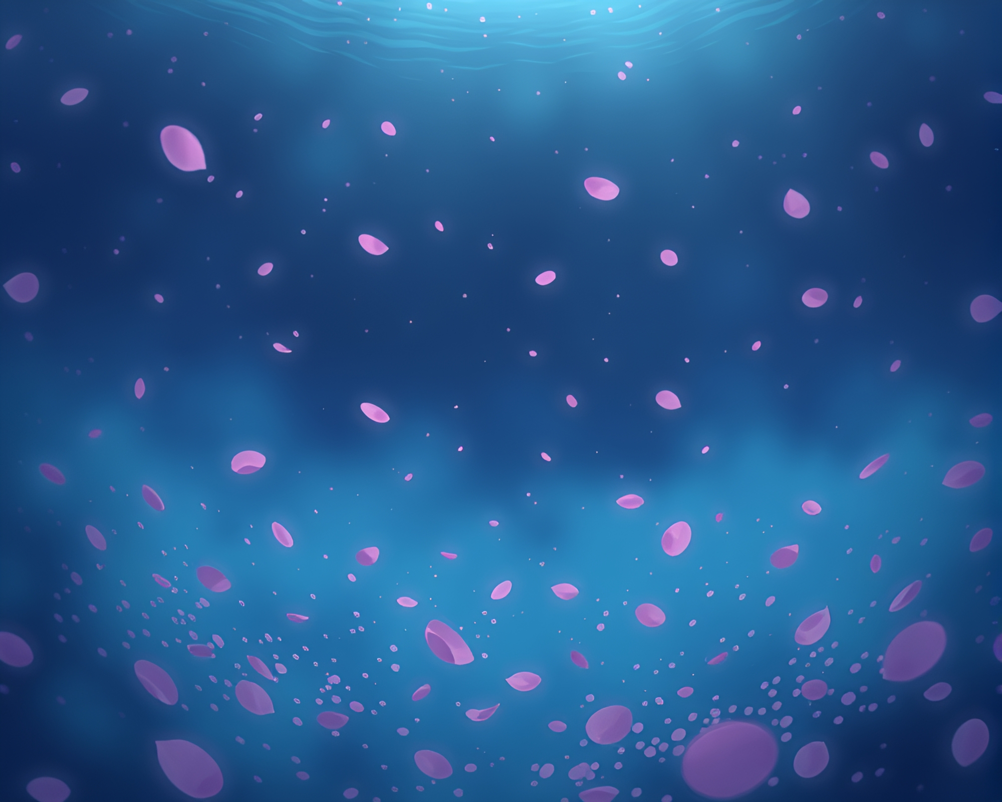 Mystical Submarine Encircled by Flower Petals in Anime Style – free AI stock image