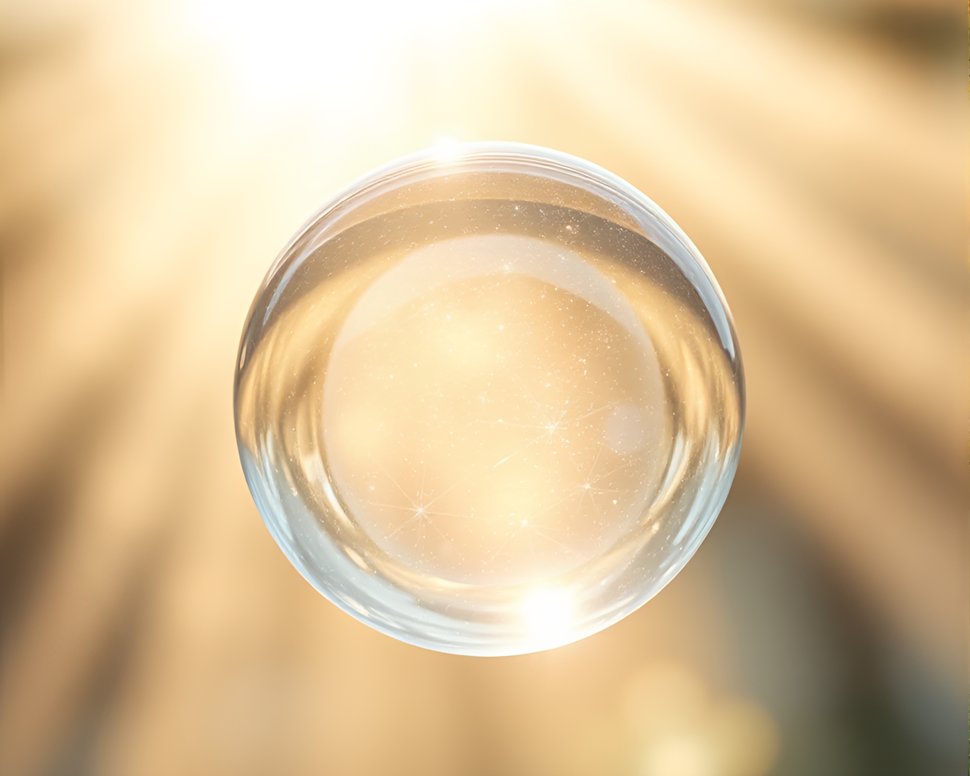 Utopian Glass Orb with Heavenly God Rays – free AI stock image