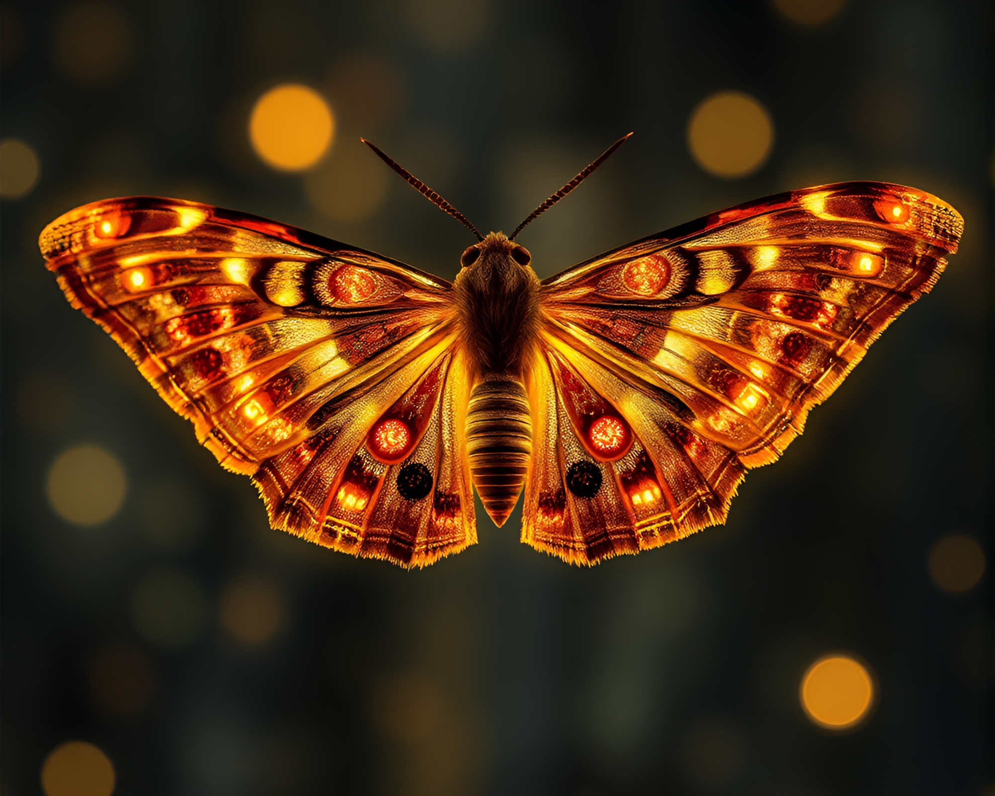 Moth in motion: fractal glow capture – free AI stock image