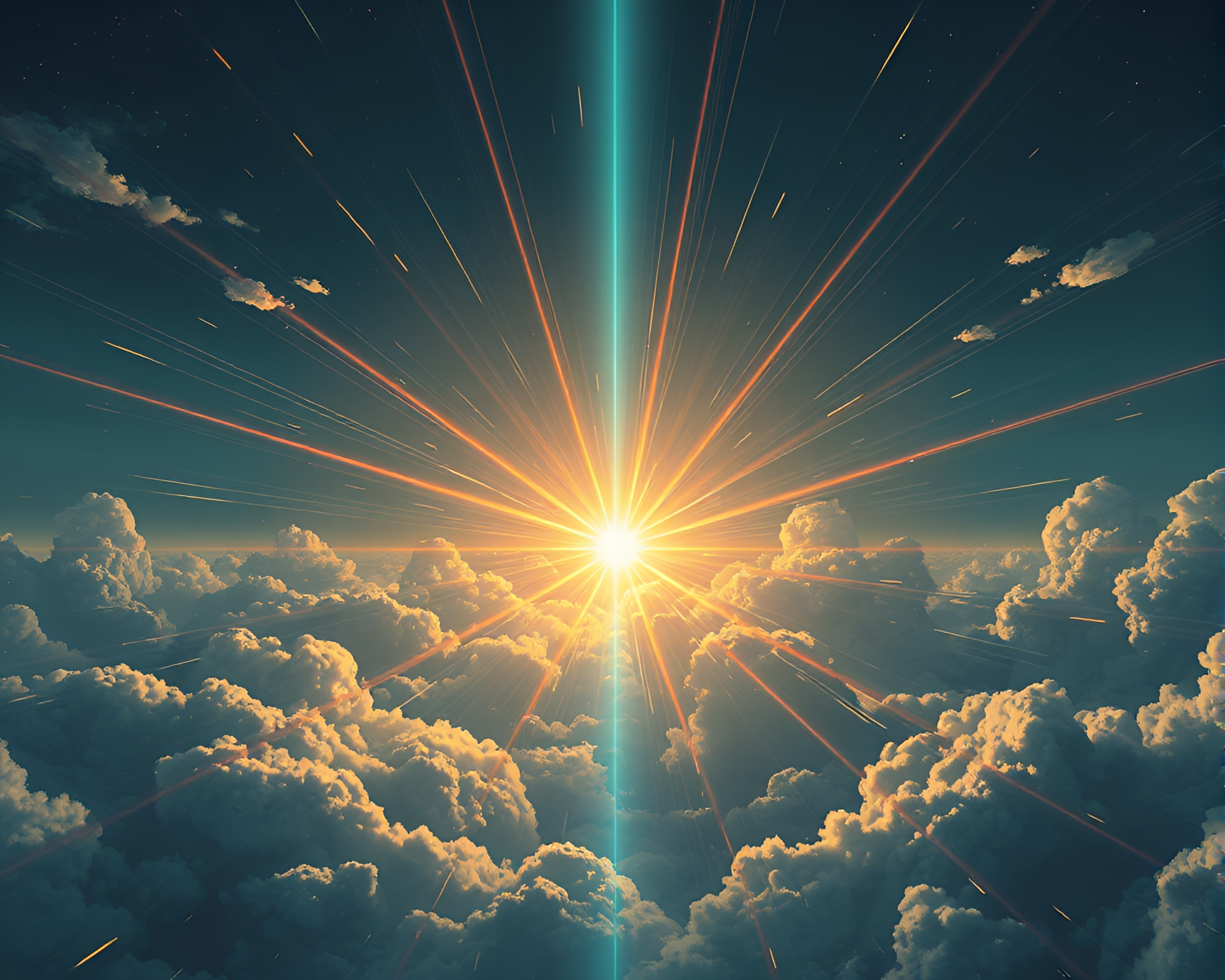 Cyberpunk Cloudscape Energized by Zero-point Reactor – free AI stock image
