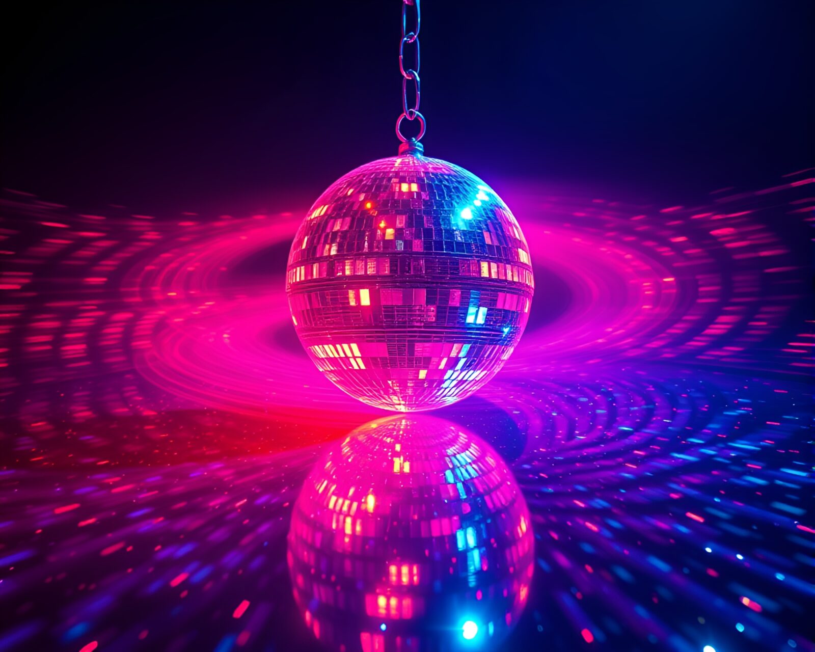 Colorful hydra under disco ball lighting with duochrome style