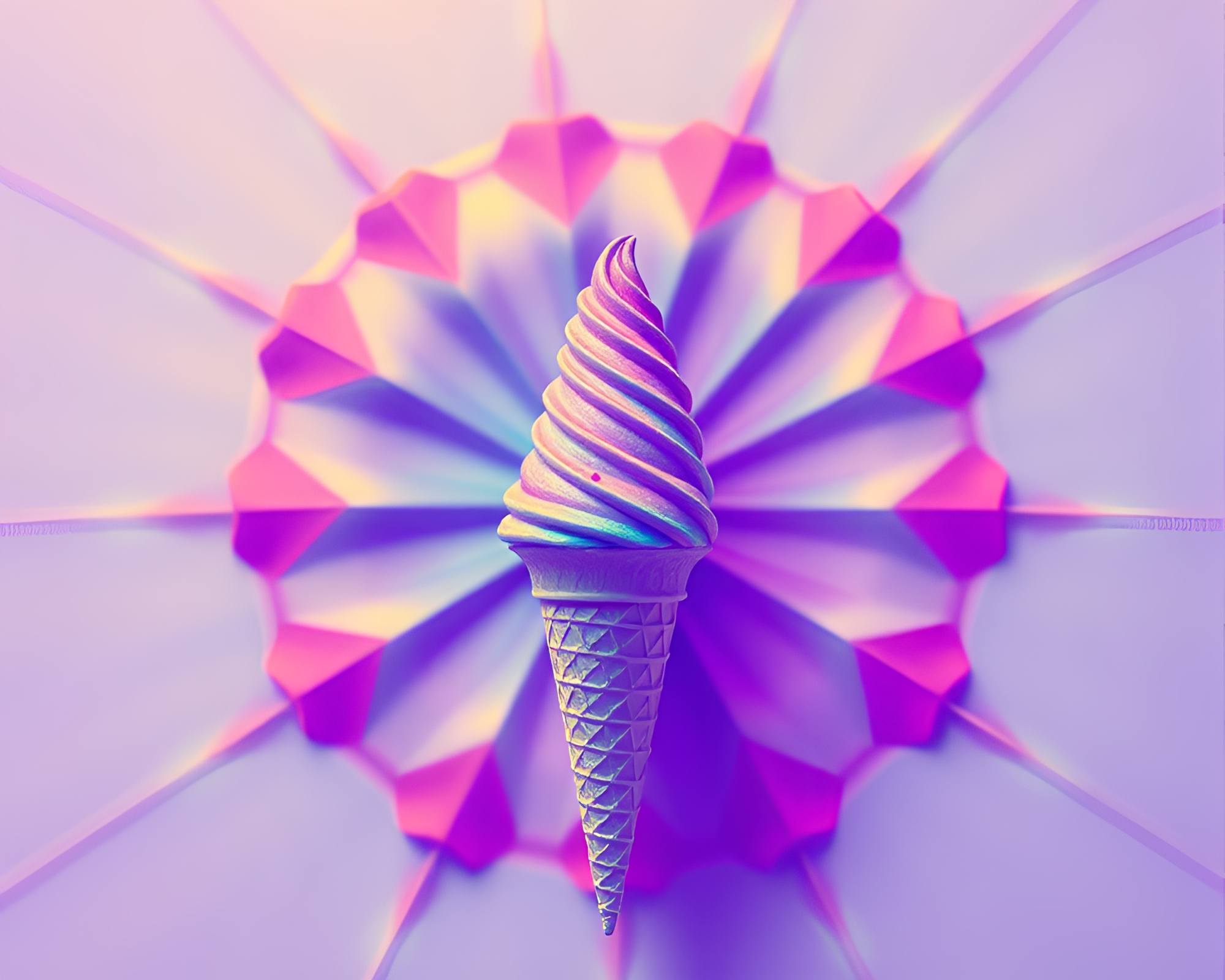 Gelato Cone Radiant Symmetry – free AI stock image