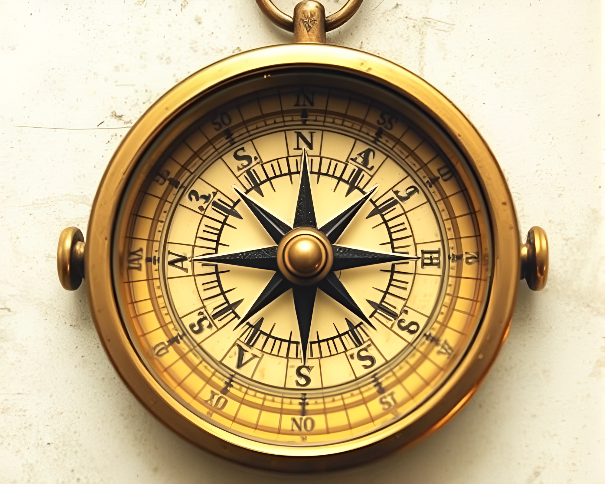 Antique Compass in Cool Dawn Light Etching – free AI stock image