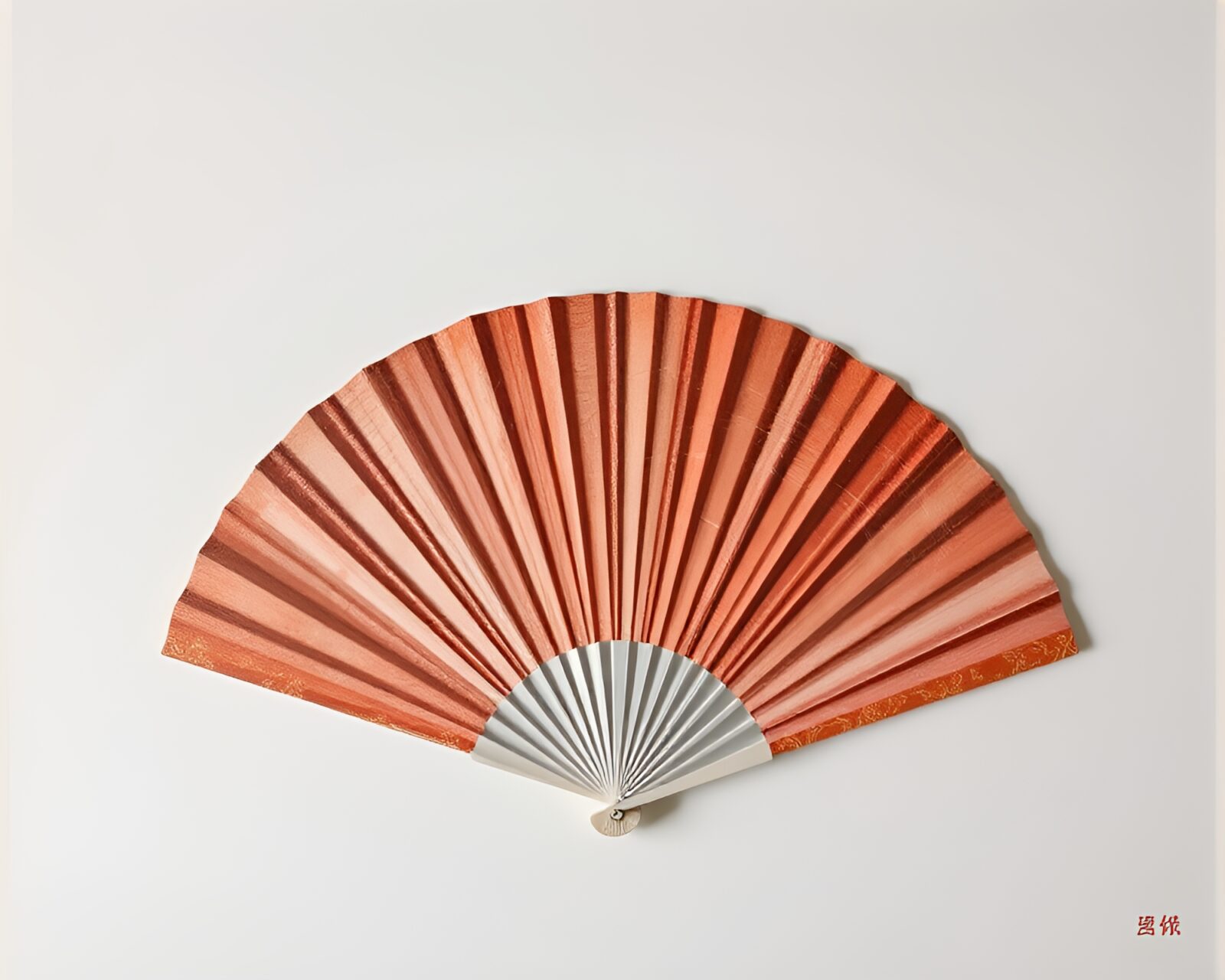 Tempera painting of elegant fan in vintage setting