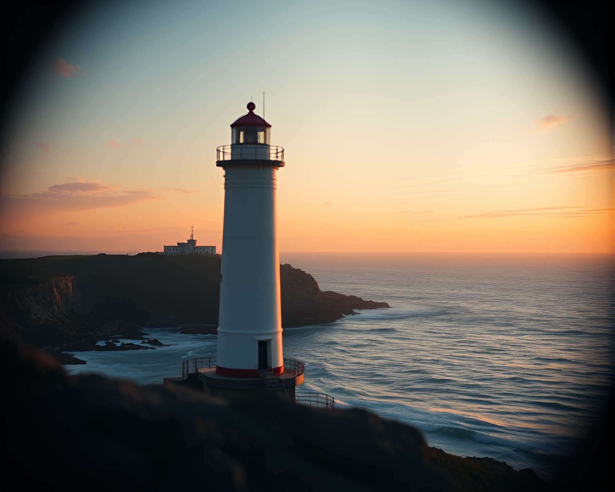 Lighthouse Split Focus Diopter Matte Painting – free AI stock image
