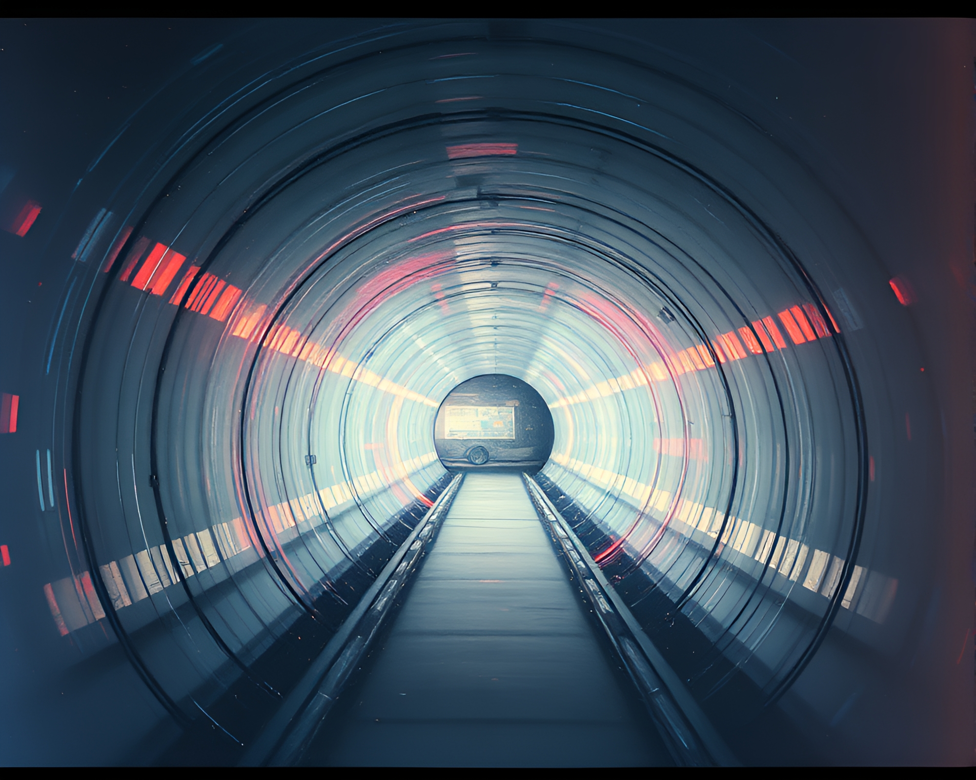 Glass Tunnel Abstract Metallic Scratch Pastel Drawing – free AI stock image