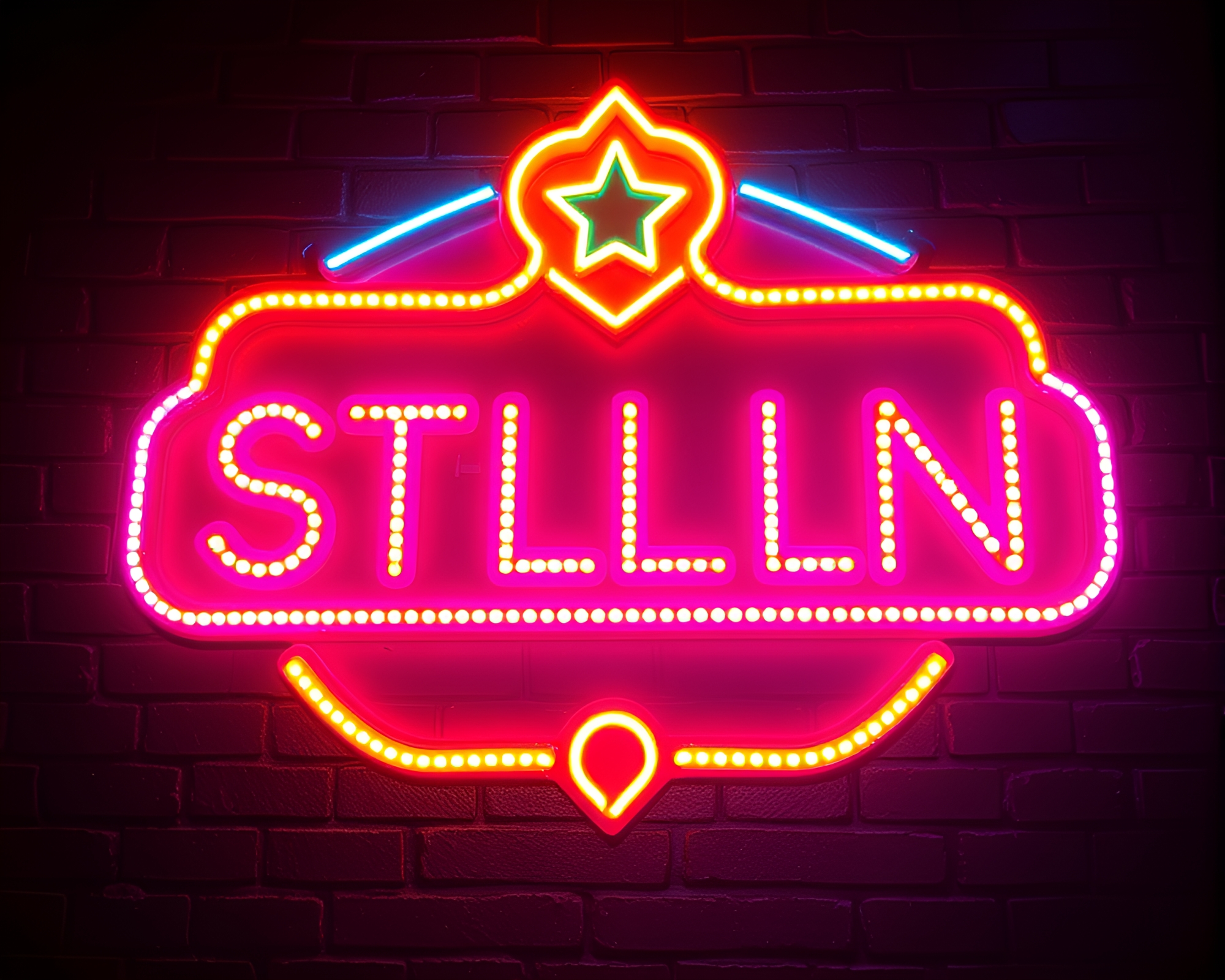 Gilded Neon Nightscape in Pixel Art – free AI stock image