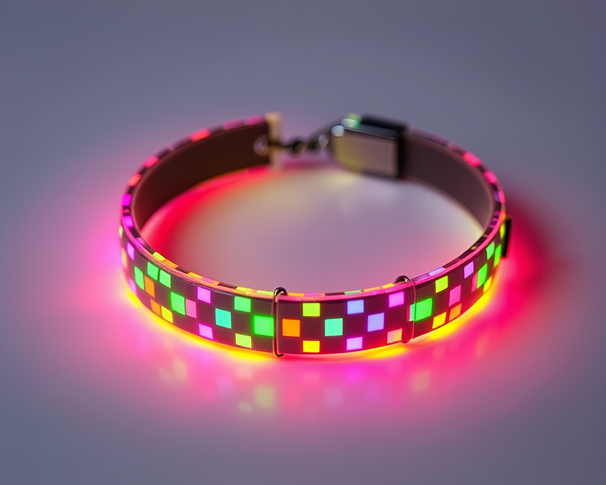 Neon bracelet in 8-bit universe – free AI stock image
