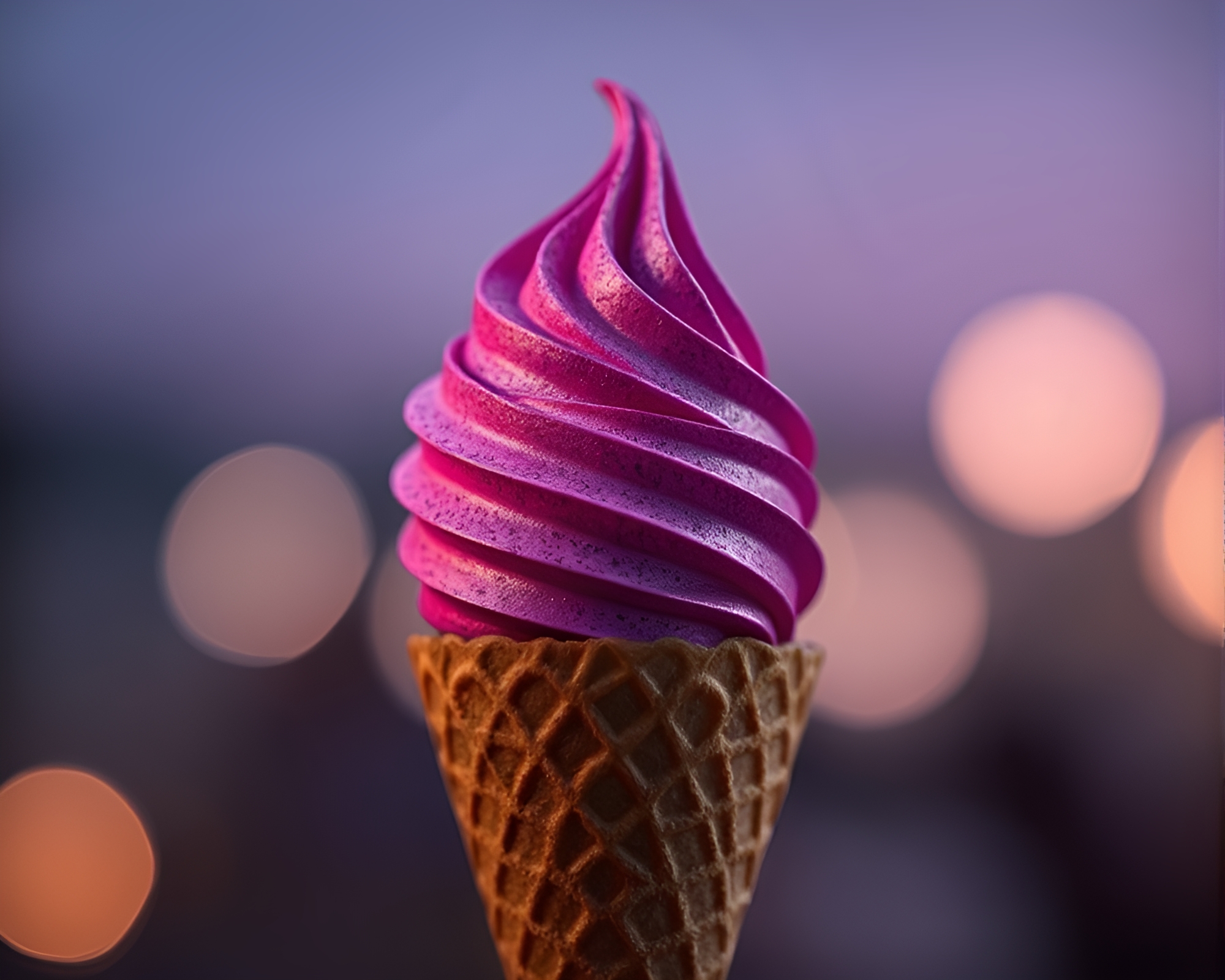 Twilight Gelato Cone Fractal Hatching Composition – free AI stock image
