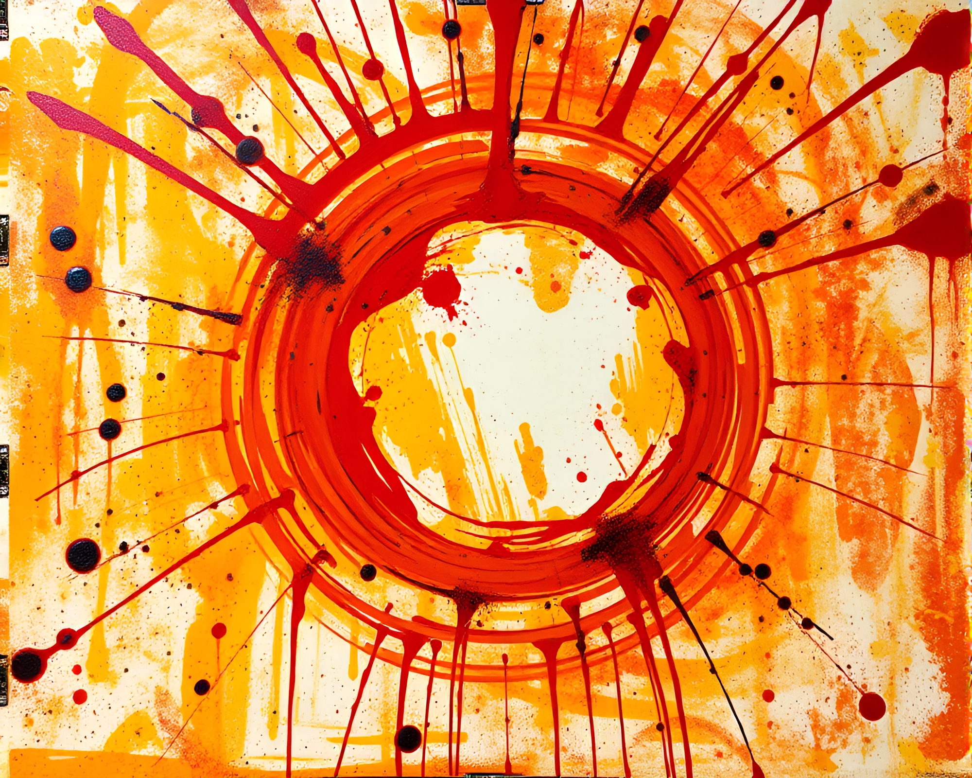 Vibrant Wormhole Generator in Action Painting Style – free AI stock image
