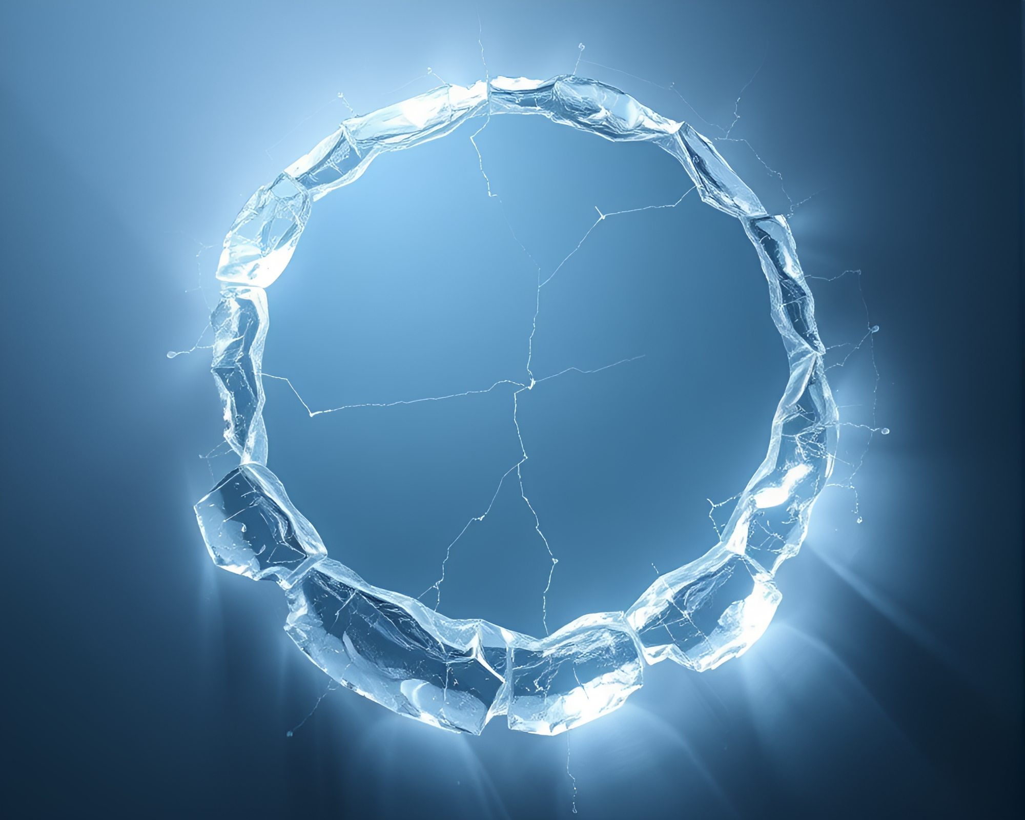 Ice Reflected Stone Circle in Wireframe – free AI stock image