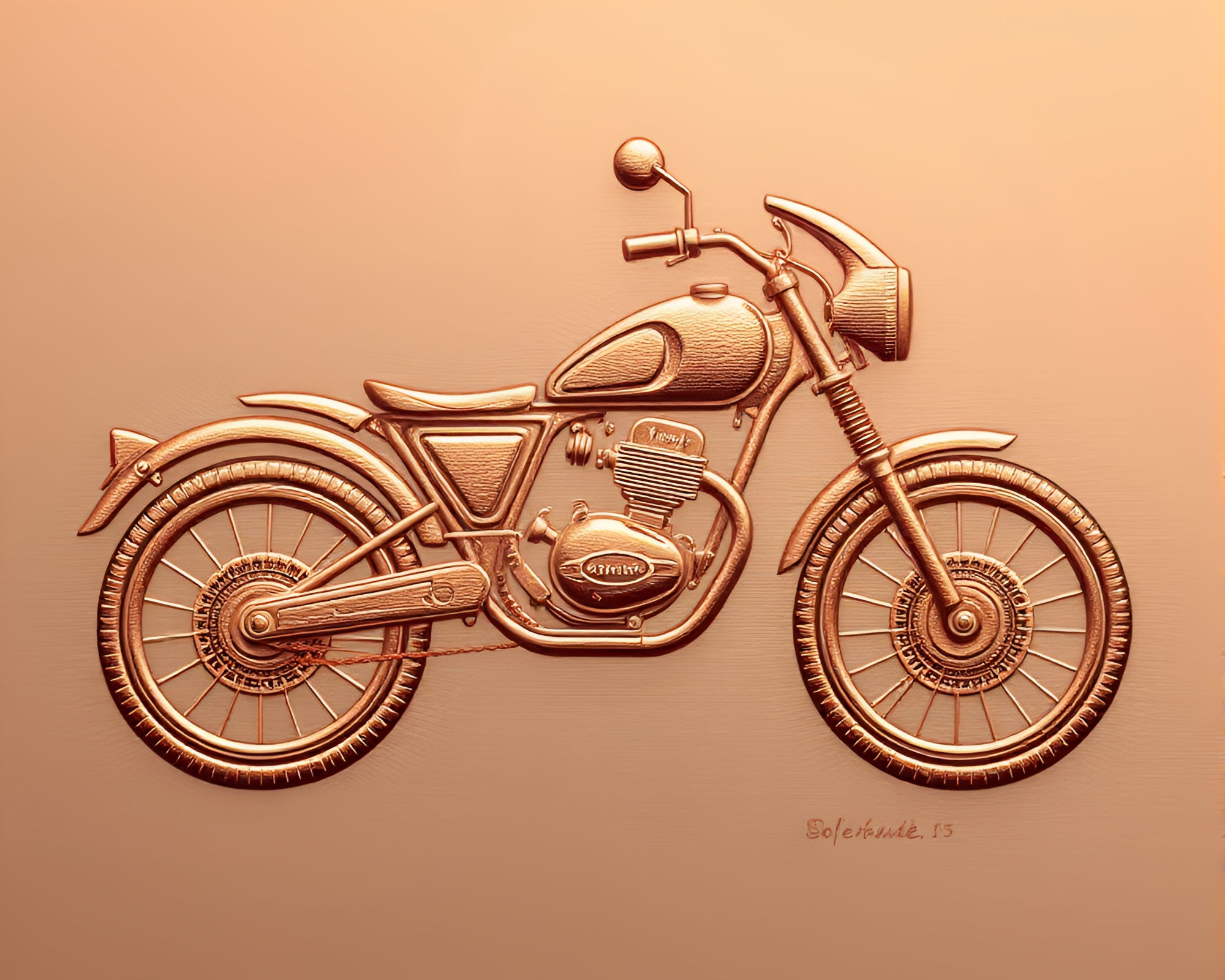Hoverbike Engraved Details ASCII Art Creation – free AI stock image