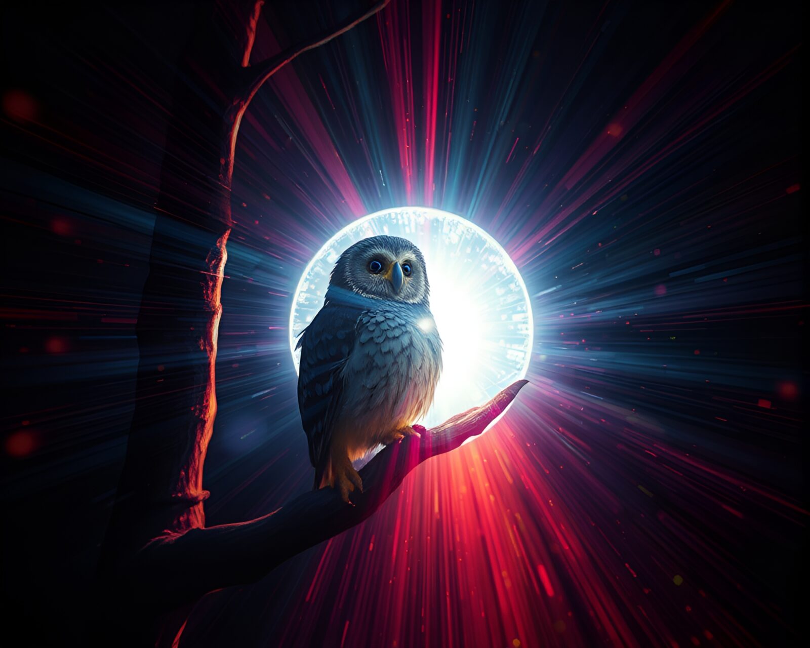 Ethereal sloth basking in disco ball glow