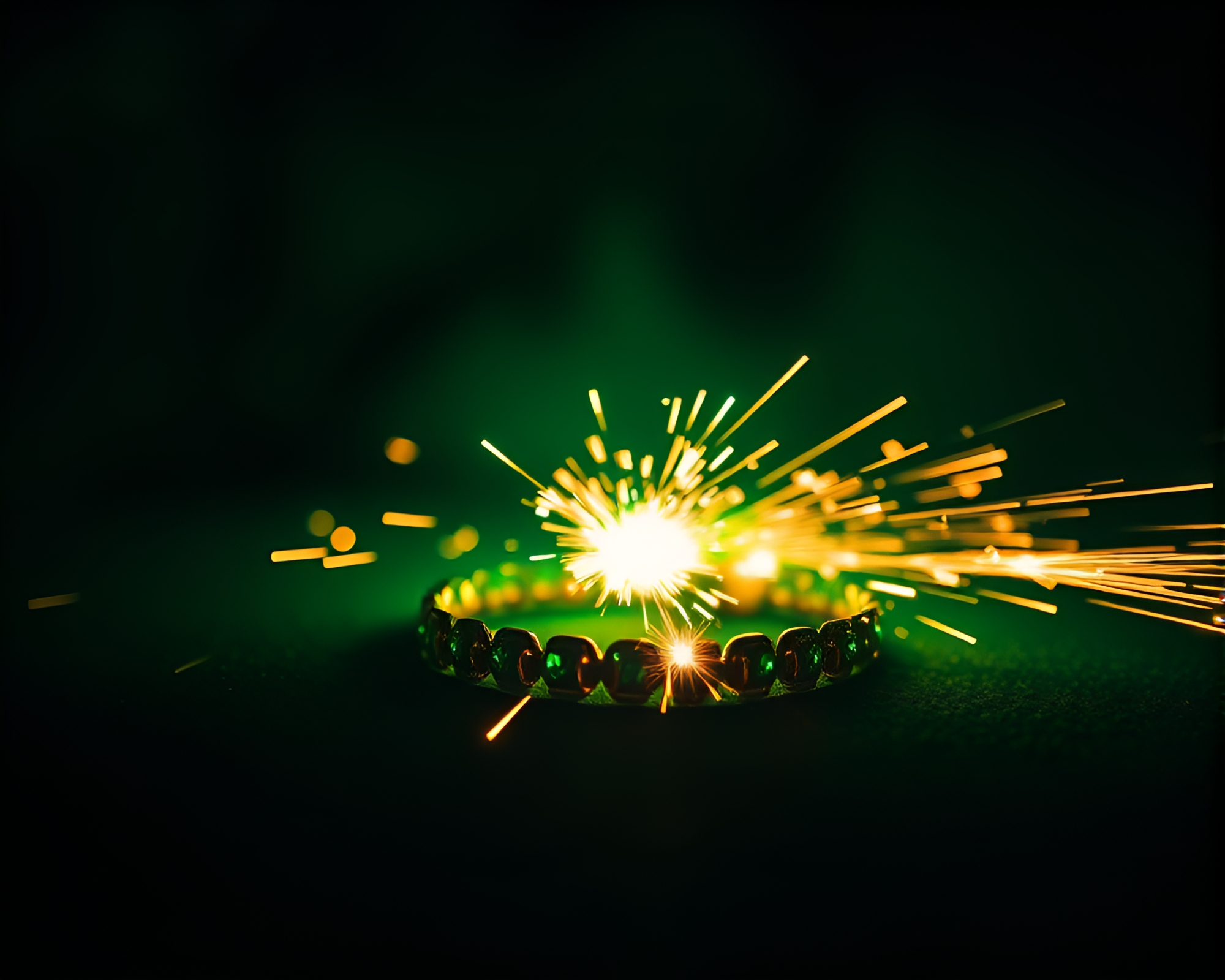 Luminous Bracelet Weaving Rainforest Green Haze – free AI stock image
