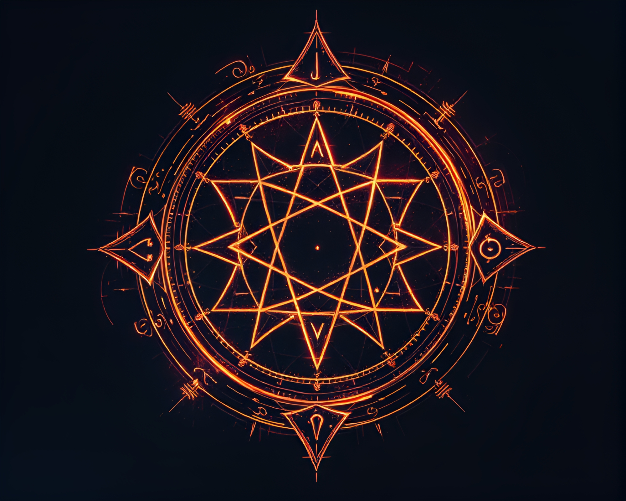 Alchemical Symbols Etched in Retro Light Painting – free AI stock image