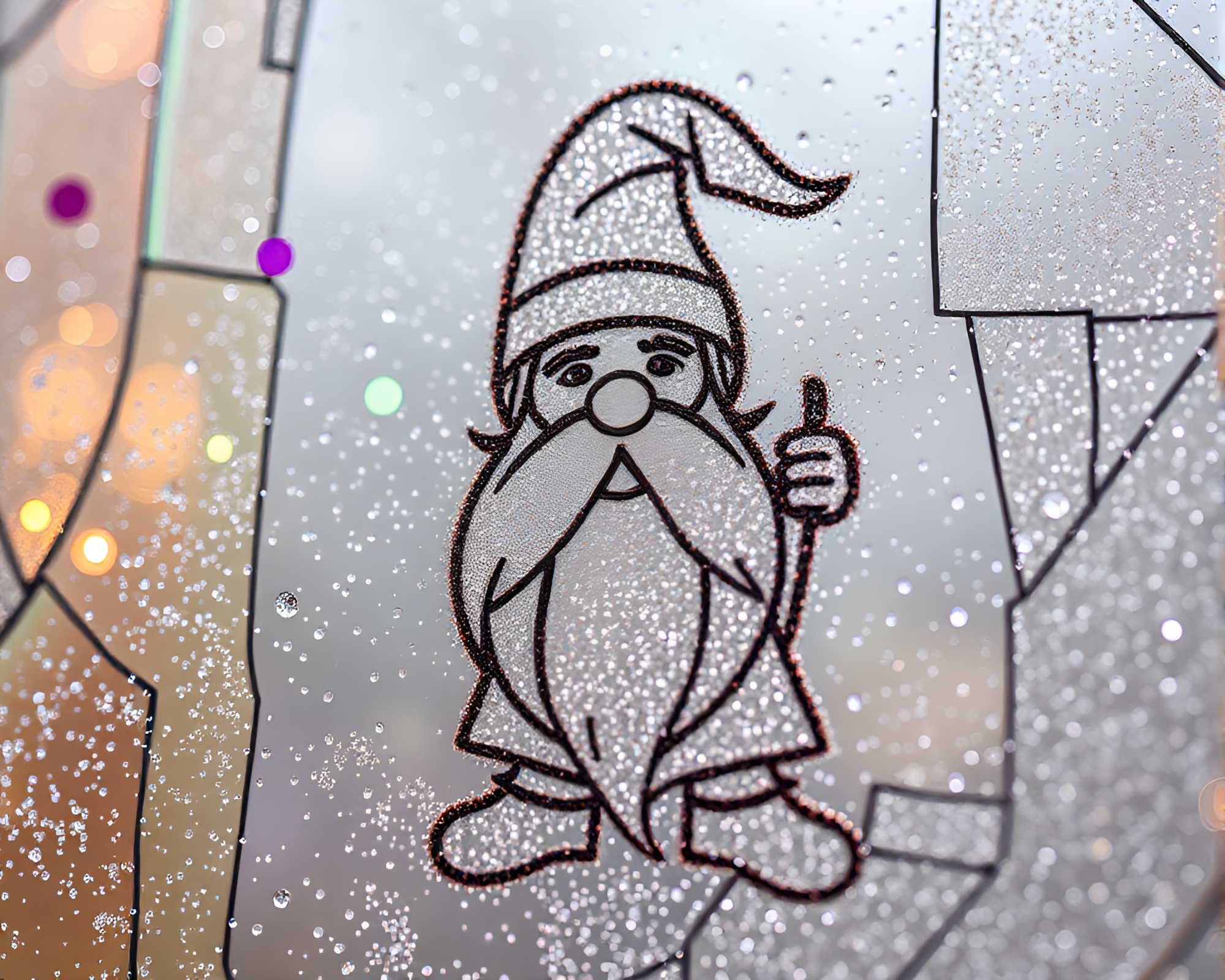 Dwarf King Engraved Stained Glass Fantasy Art – free AI stock image