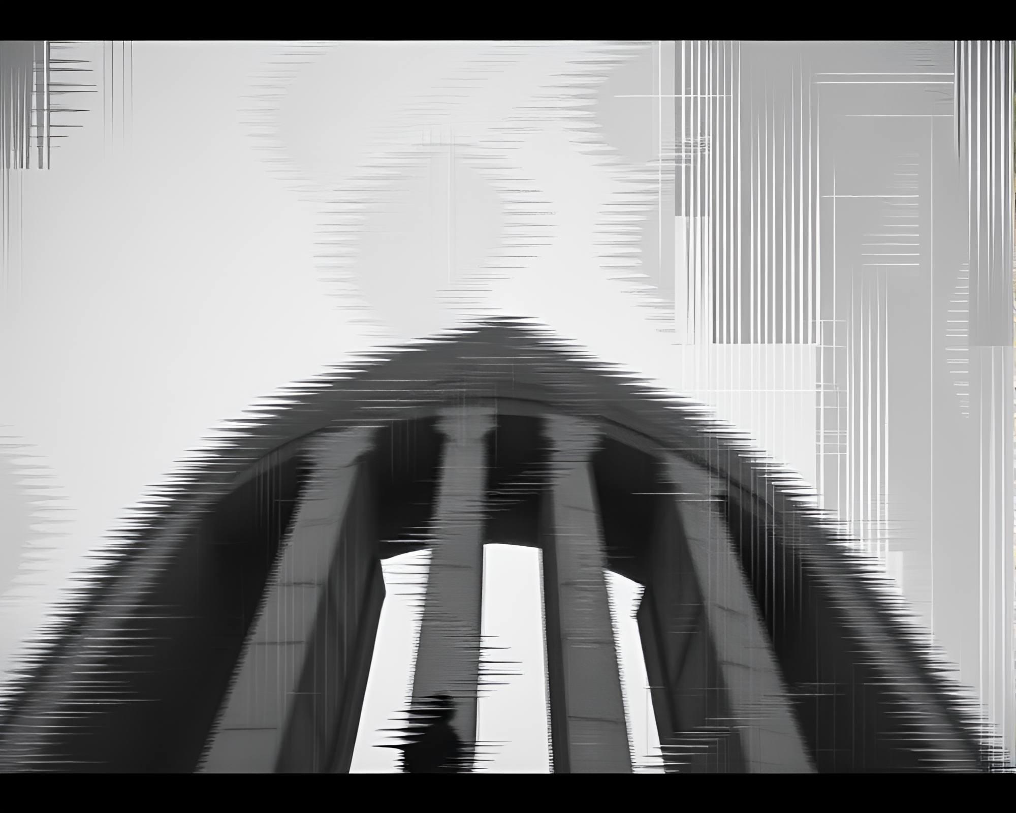 Candid Digital Glitch in Gray Architectural Rendering – free AI stock image