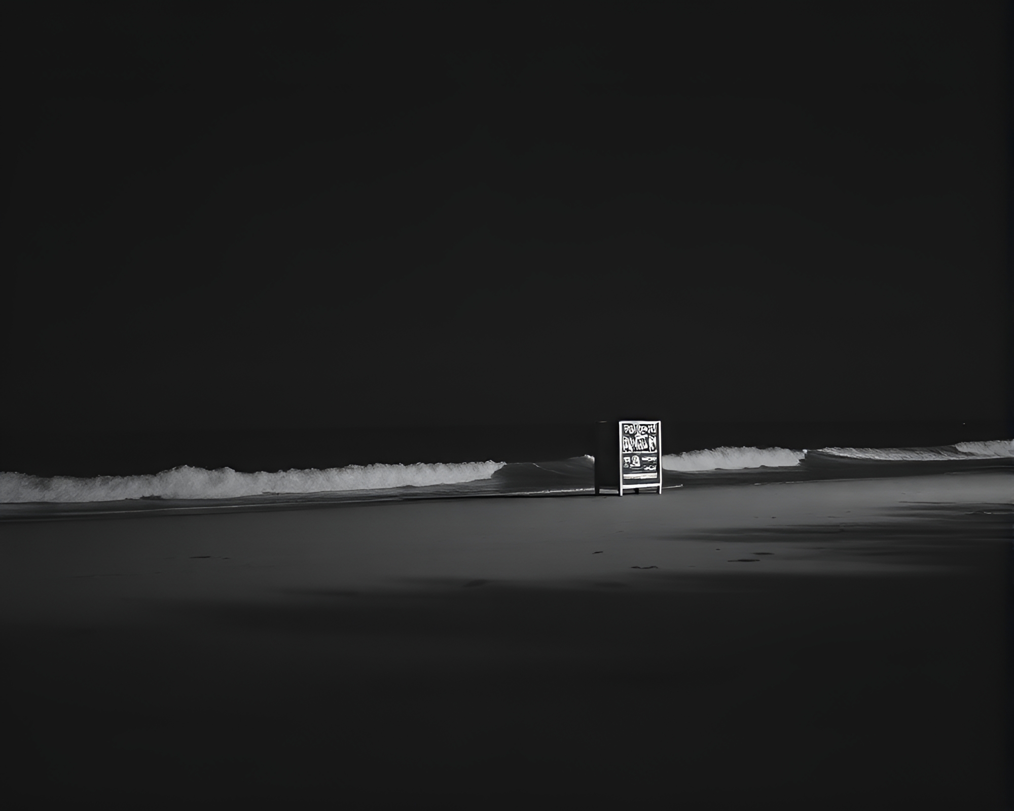 Sunset Beach Engraved in Hatchings – free AI stock image