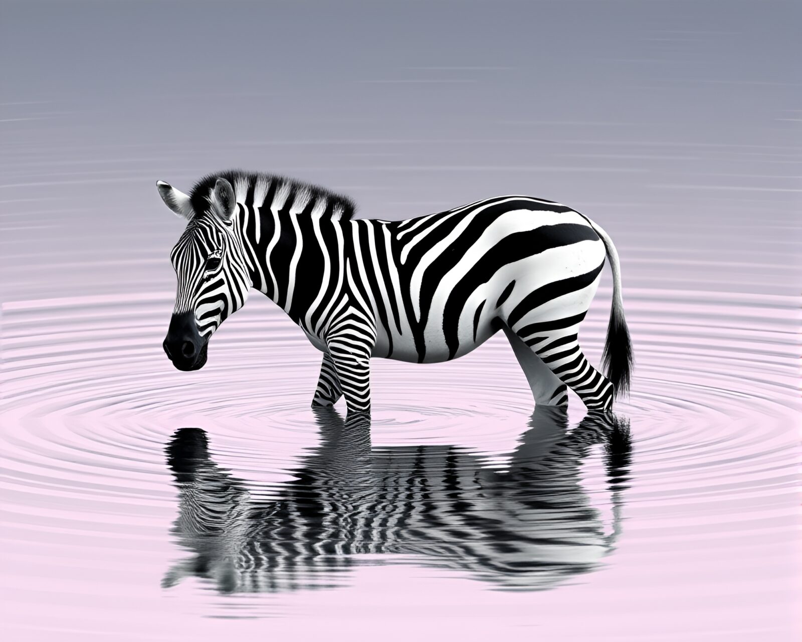 Artistic depiction of a zebra in soft pastel colors