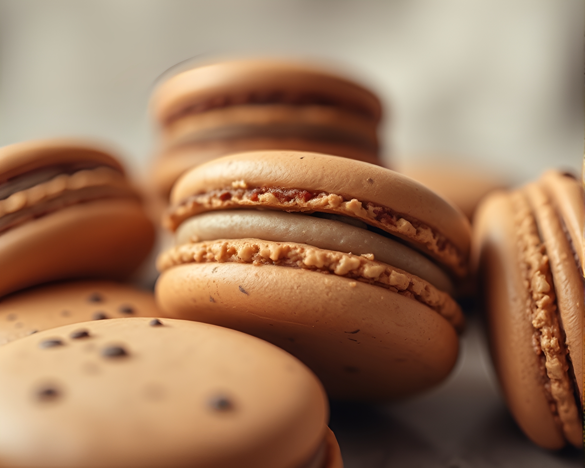 Close-Up Sepia Toned HDR Macaron Assortment – free AI stock image