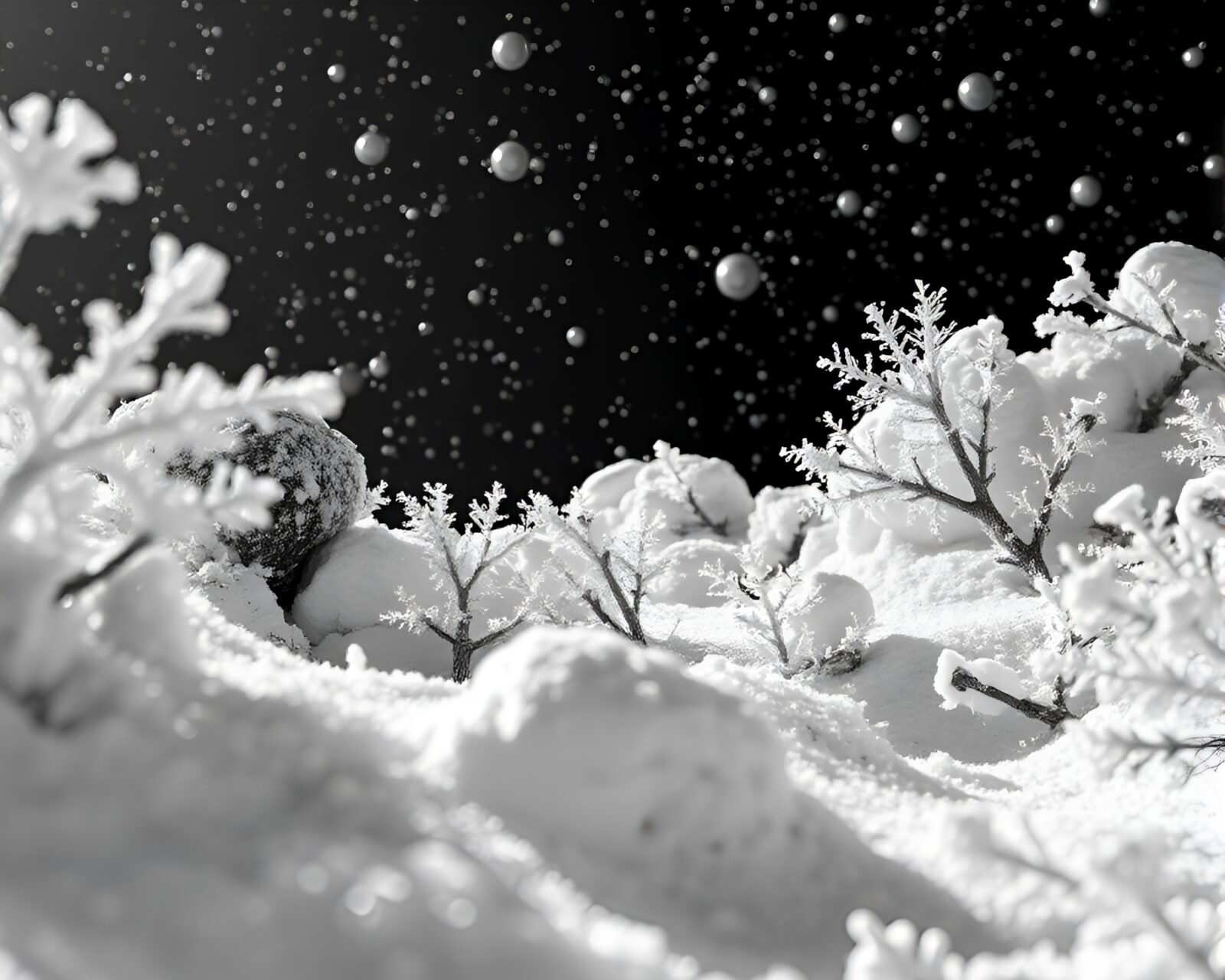 Sci-fi space station with snowflake design glowing softly
