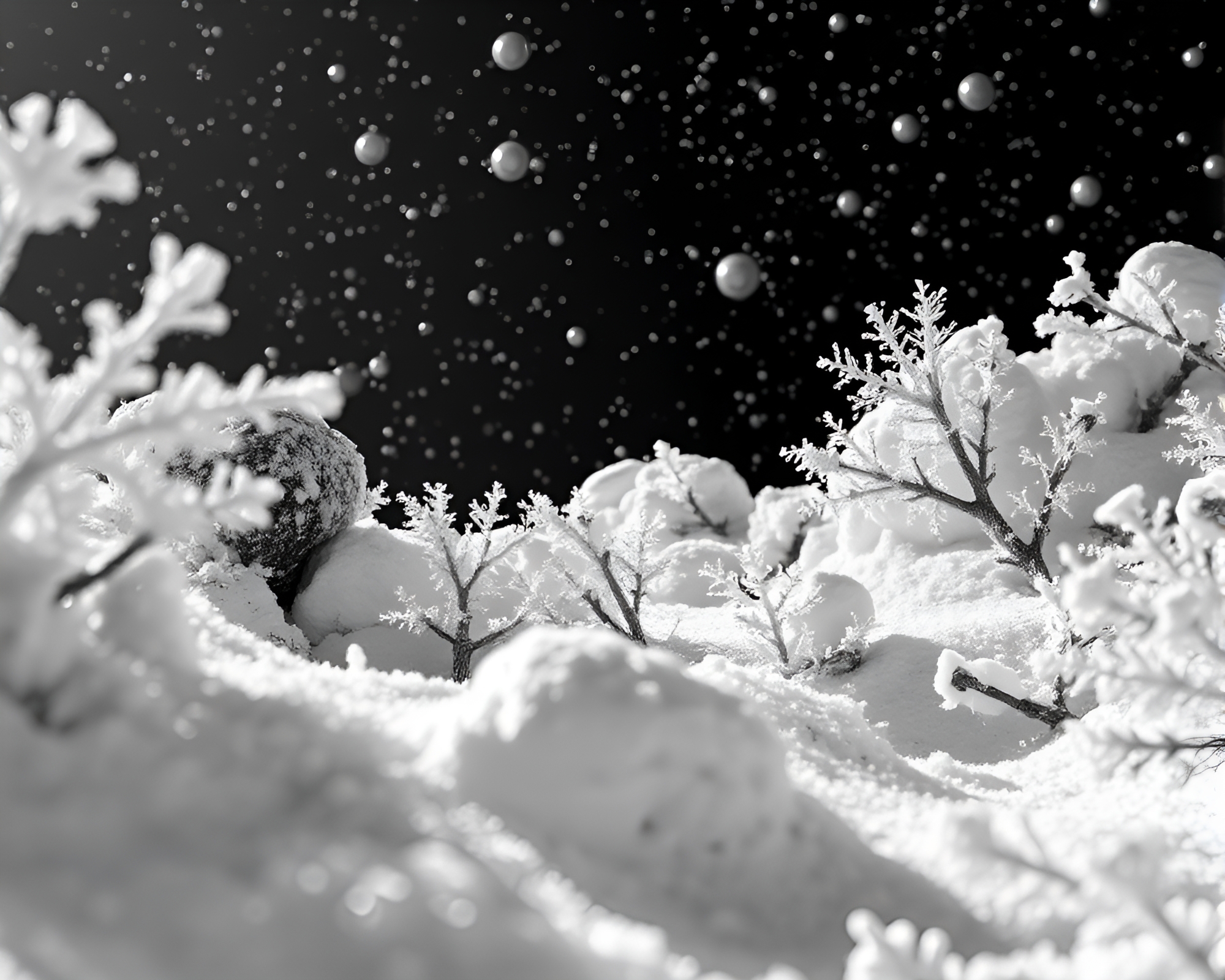 Snowflake Space Habitat in Ambient Occlusion – free AI stock image