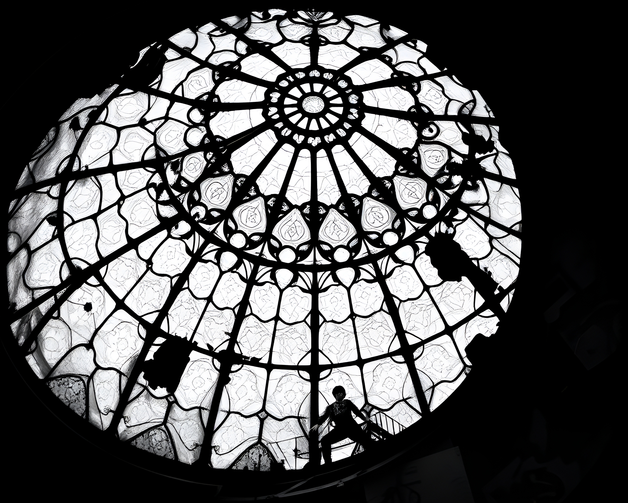 Graffiti Stained Glass Dome Environmental Portrait – free AI stock image