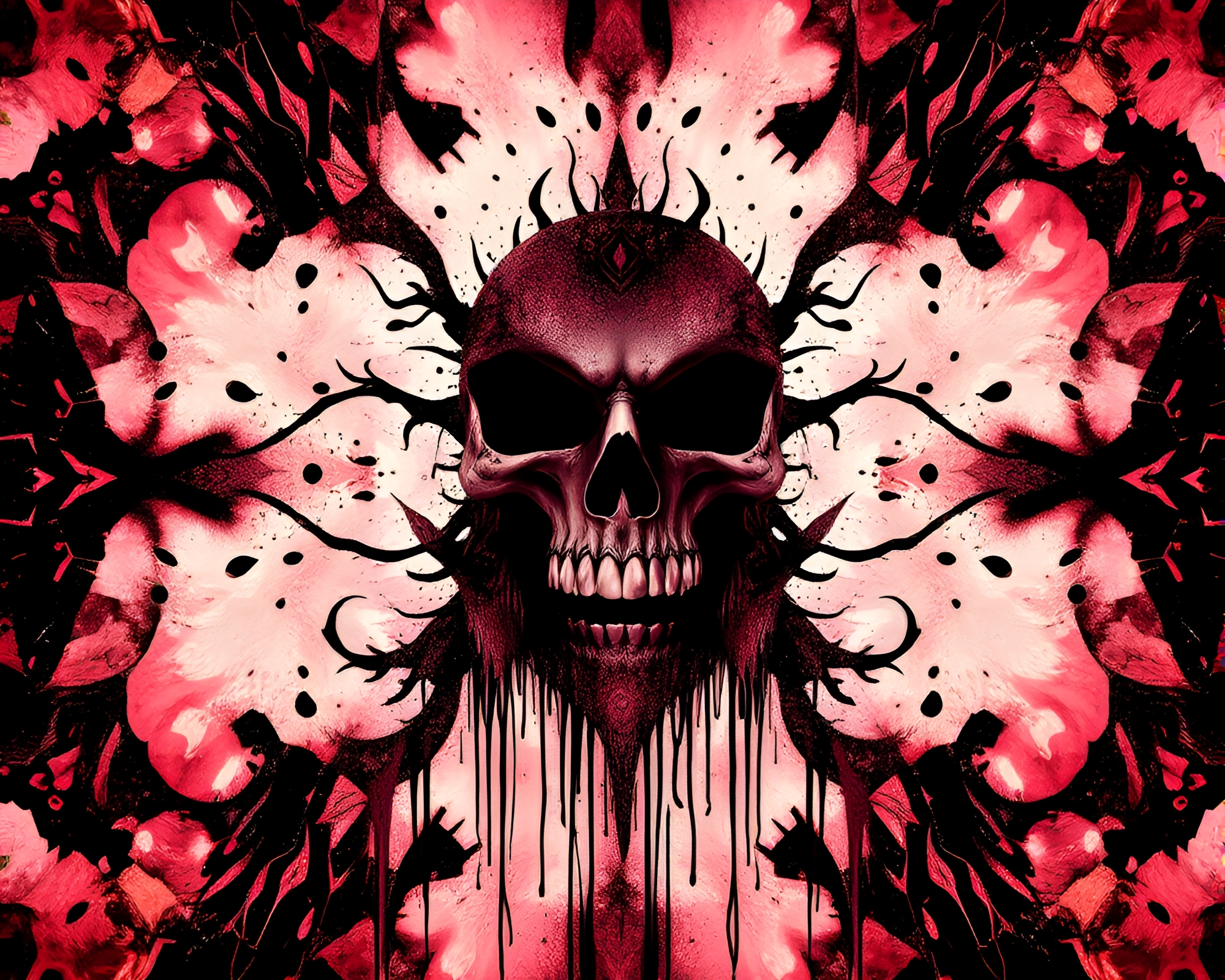 Fractal Vampire in Rose Gold Dripped Paint Style – free AI stock image