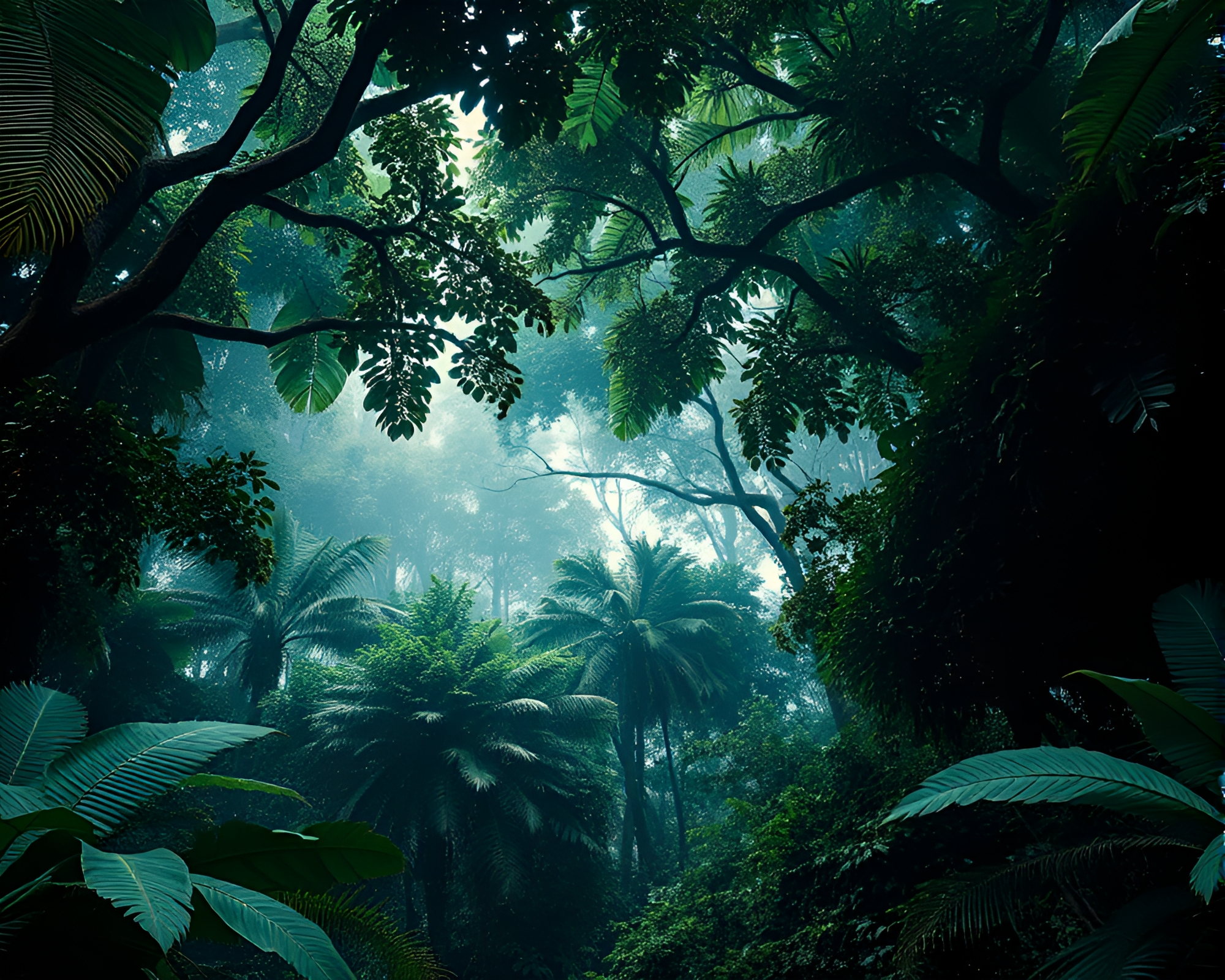 Bronze Patina Rainforest Canopy Surrealism – free AI stock image