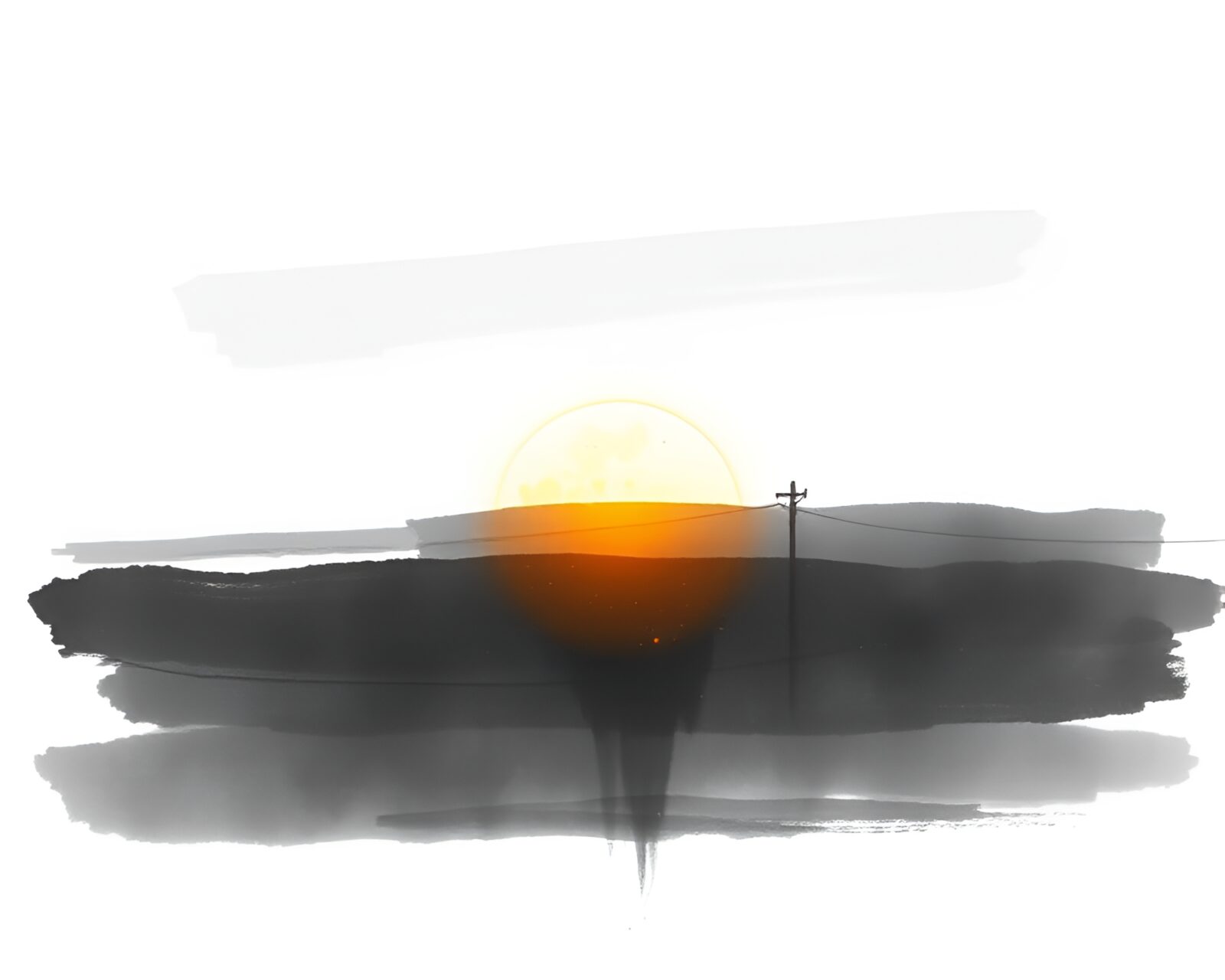 Minimalist design of Morse code device amidst warm sunset light