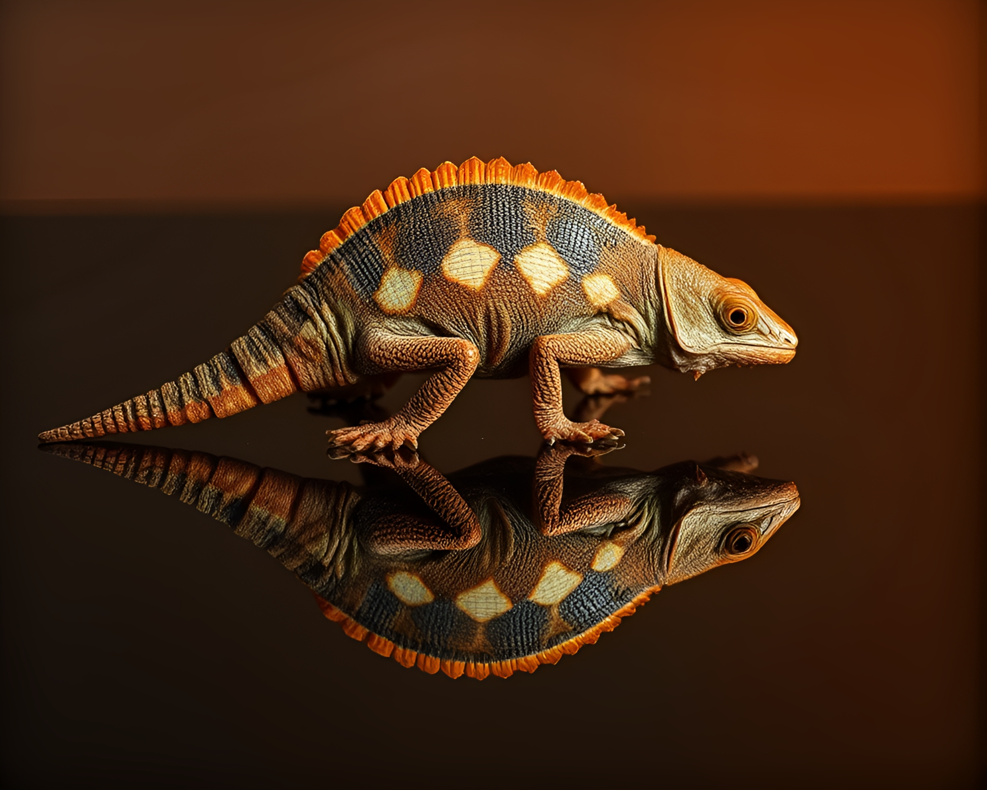 Armadillo Reflections in Earth Tone Color Splash – free AI stock image