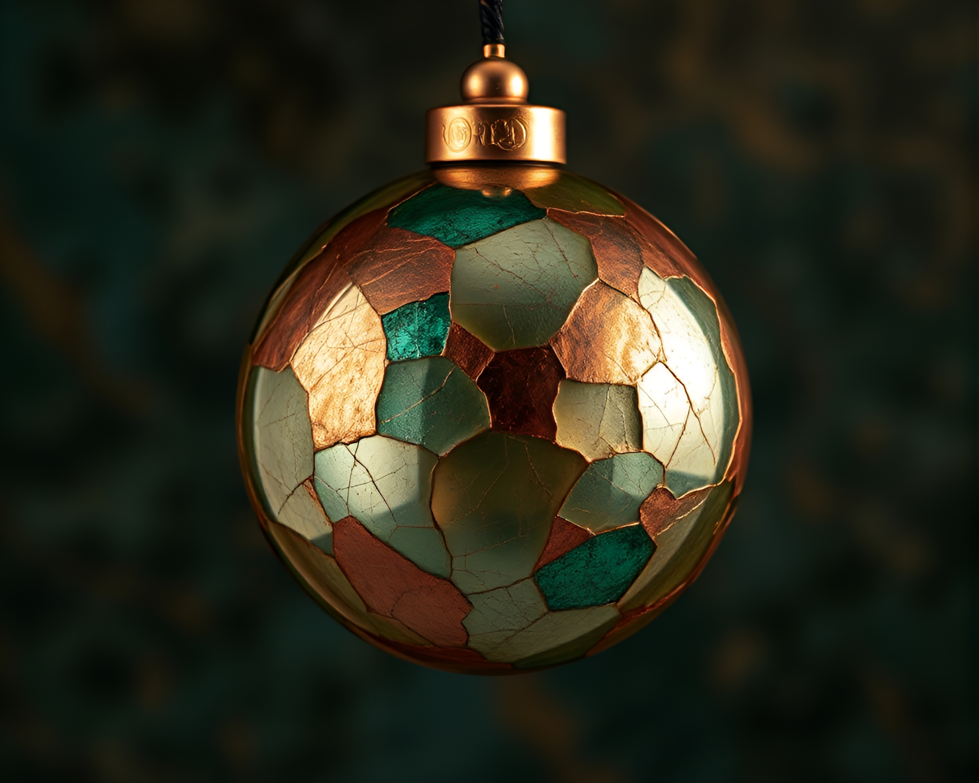 Glass Orb Fashion Illustration with Copper Verdigris Touch – free AI stock image